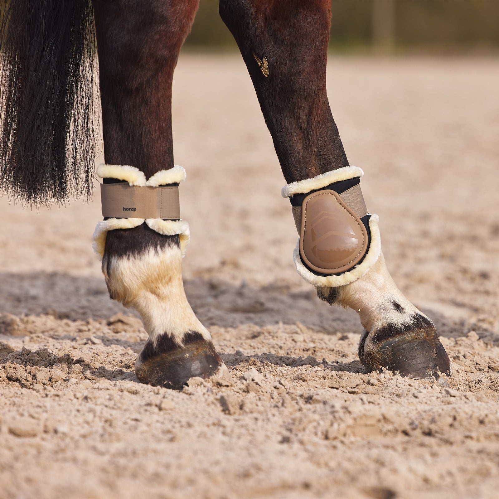 Horze Windsor Fetlock Boots with Faux Fur Lininig Leg Protection & Hoof Protection for Horses