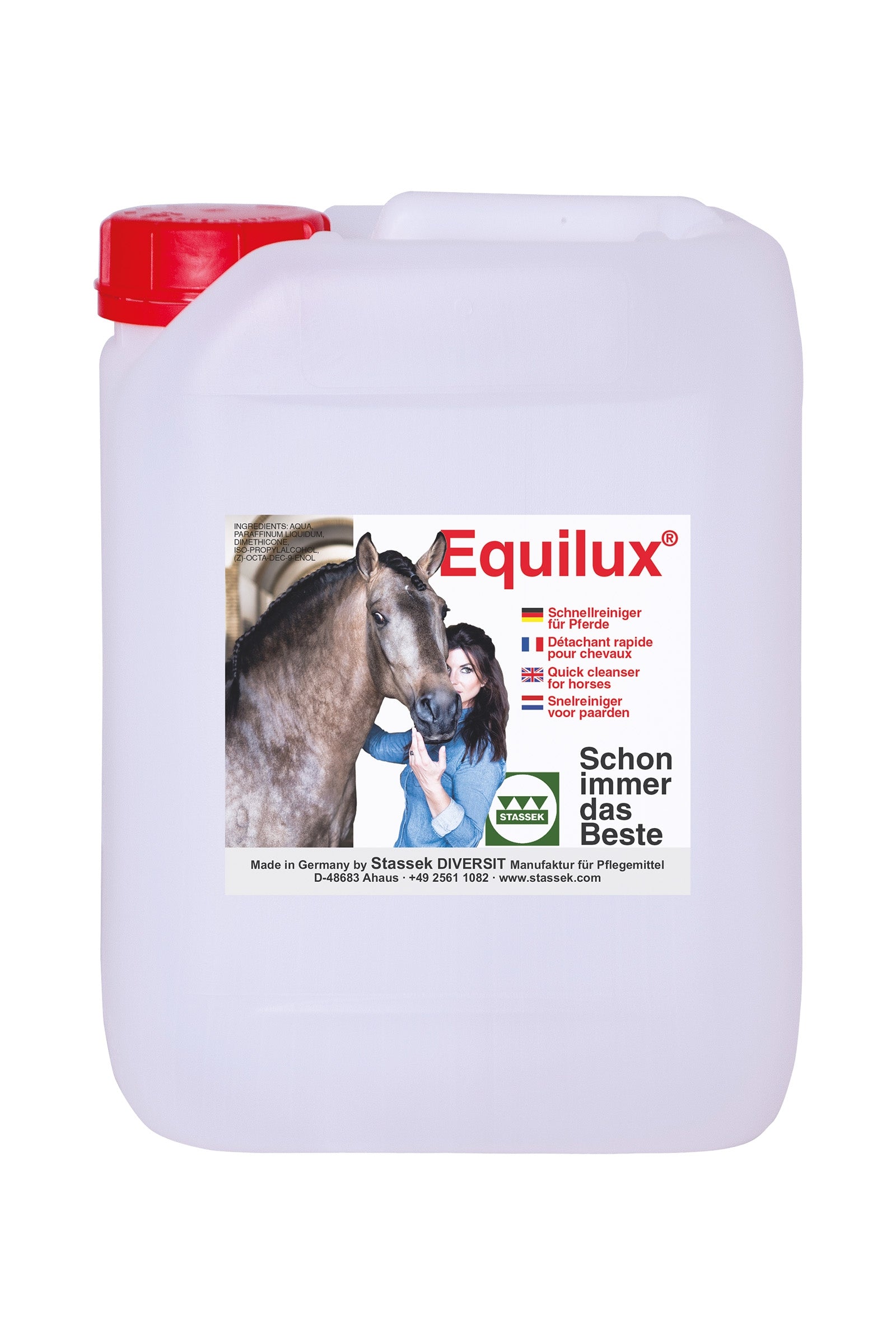 Stassek Equilux Schnellreiniger für Pferde Kanister, 5 Liter Pflege