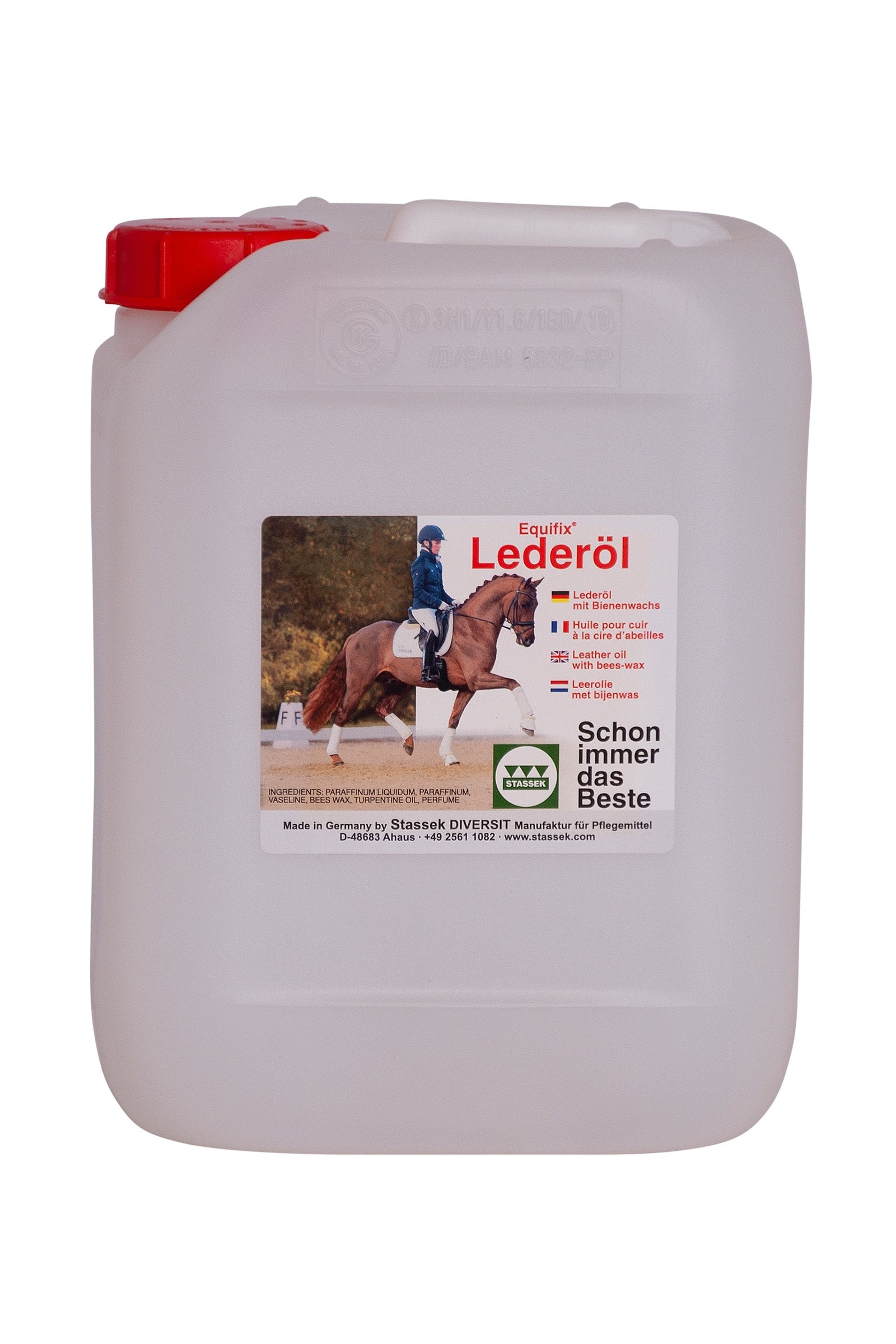 Stassek Equifix Lederöl mit Bienenwachs, 5 Liter Pflege