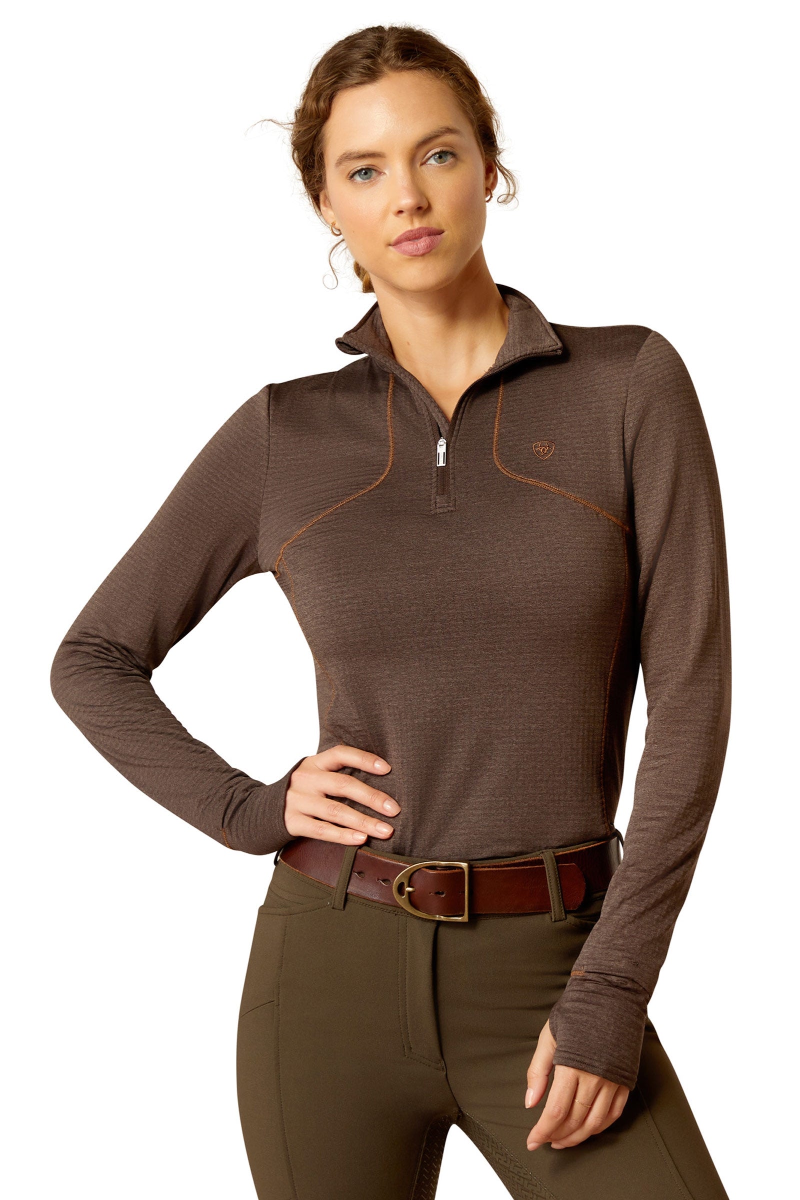 Ariat Gridwork 1/4 Reißverschluss Baselayer Damen Reitbekleidung