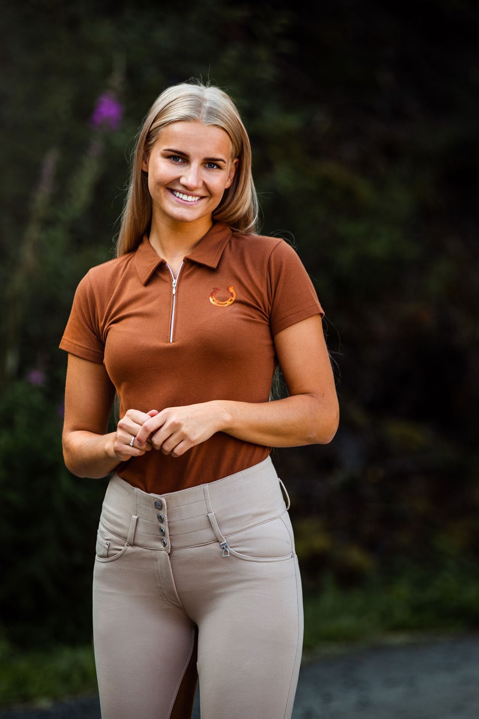 Horze Amy Women's Short Sleeve Cotton Stretch Polo Shirt Women’s Riding Clothing