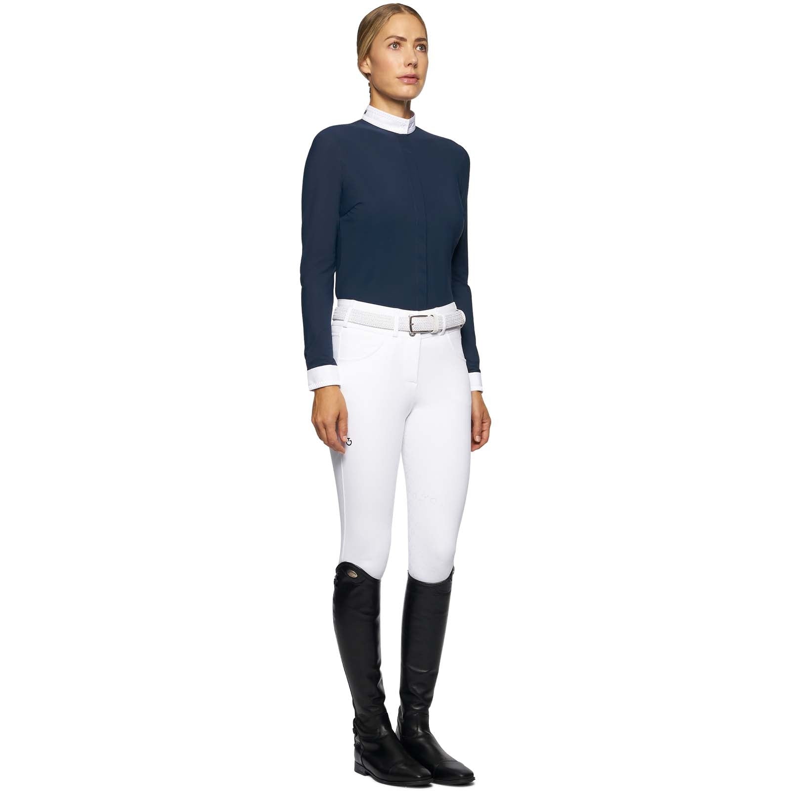 Cavalleria Toscana Embroidery Damen Tunier-Langarmshirt Damen Reitbekleidung