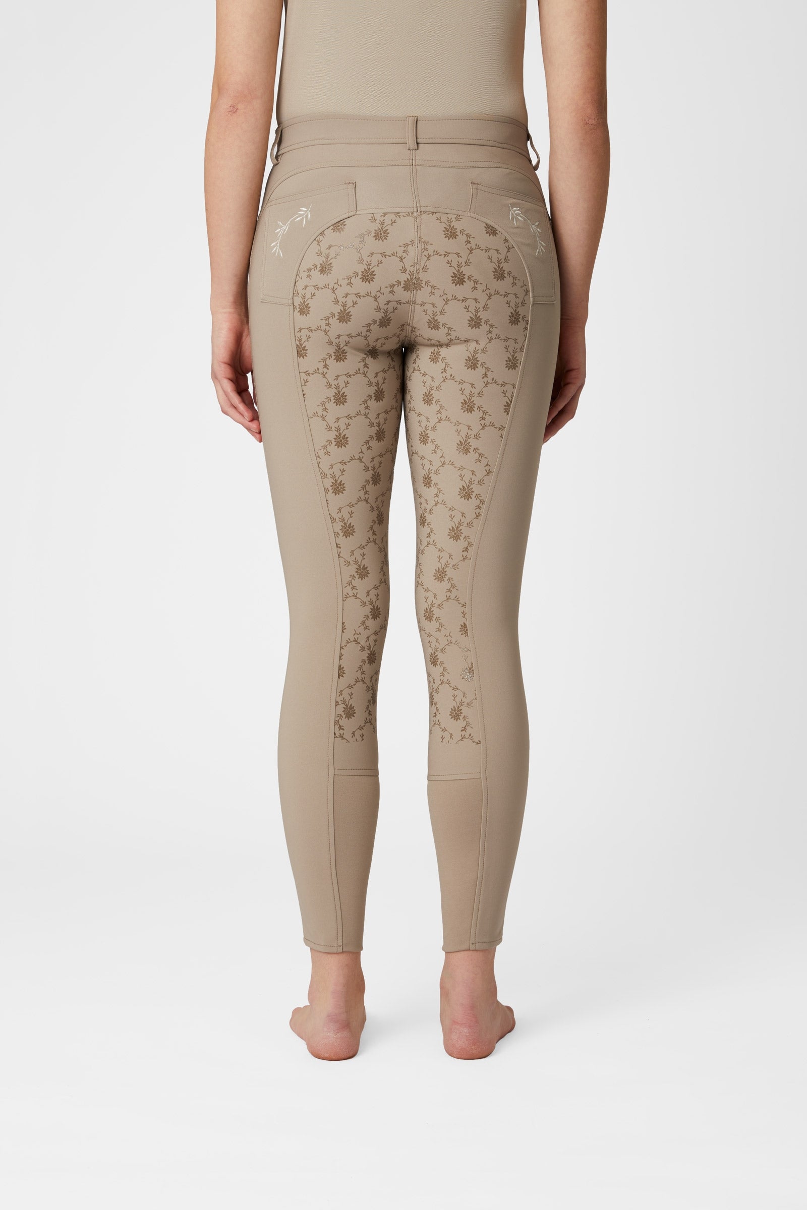Horze Kaitlin Women's Full Seat Breeches with Flower Detail Womens Breeches