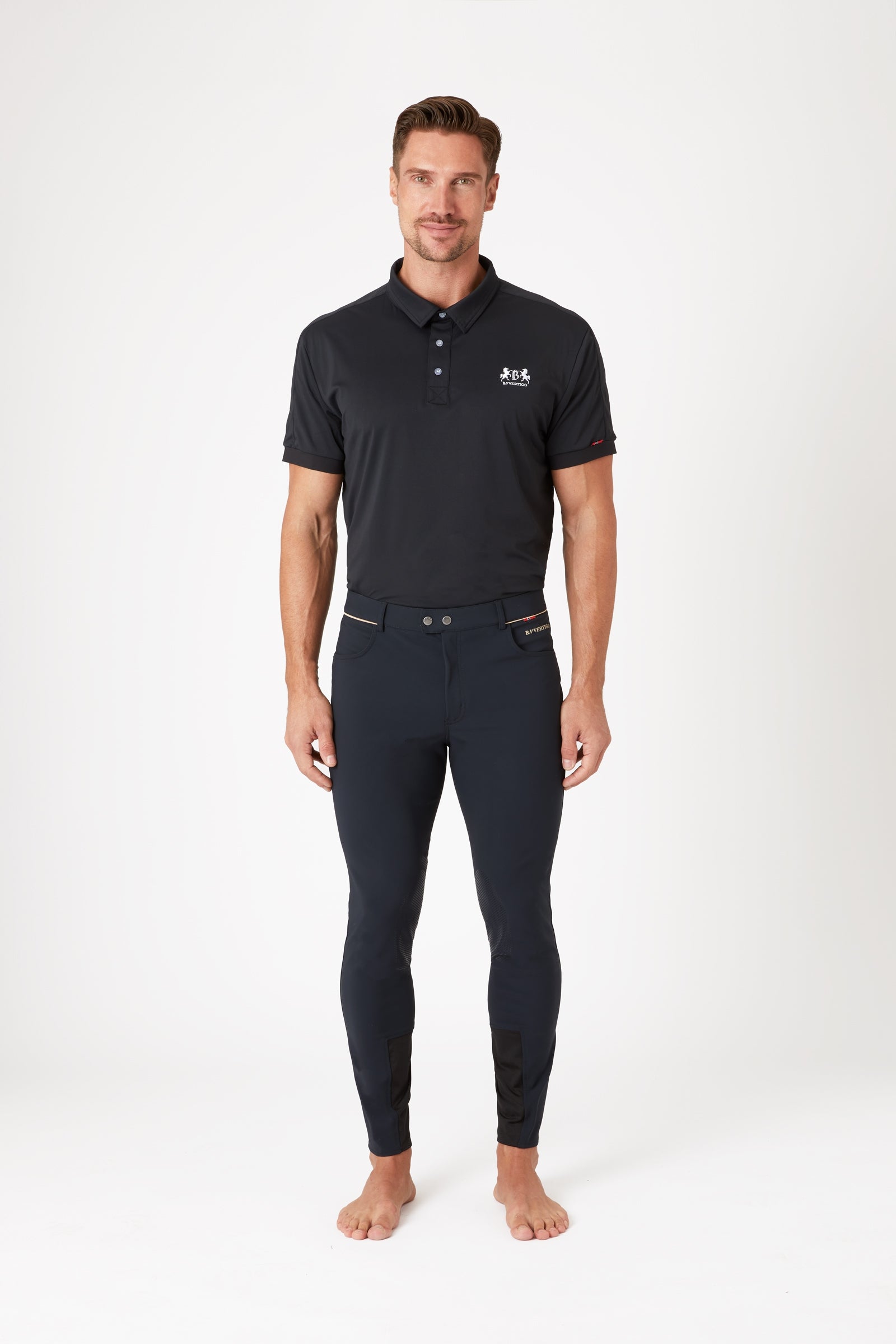 B Vertigo Damien Men's Knee Patch Breeches UPF 40+ Mens Riding Clothing