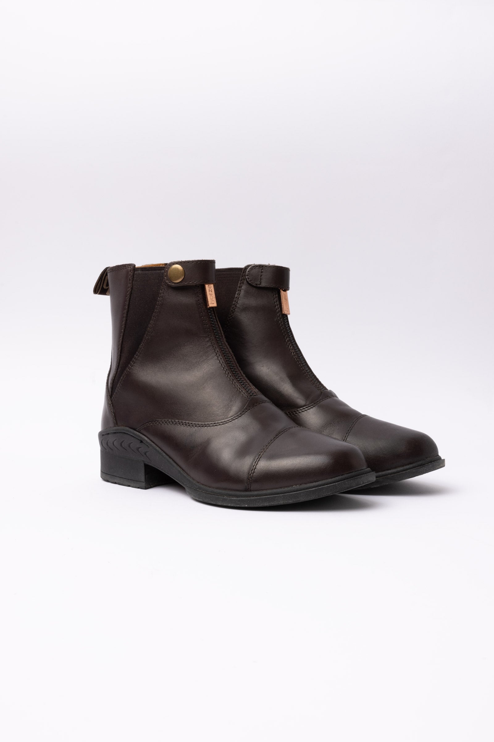 Horze Rose Leather Jodphur Boots with Front Zipper Riding Boots & Riding Shoes