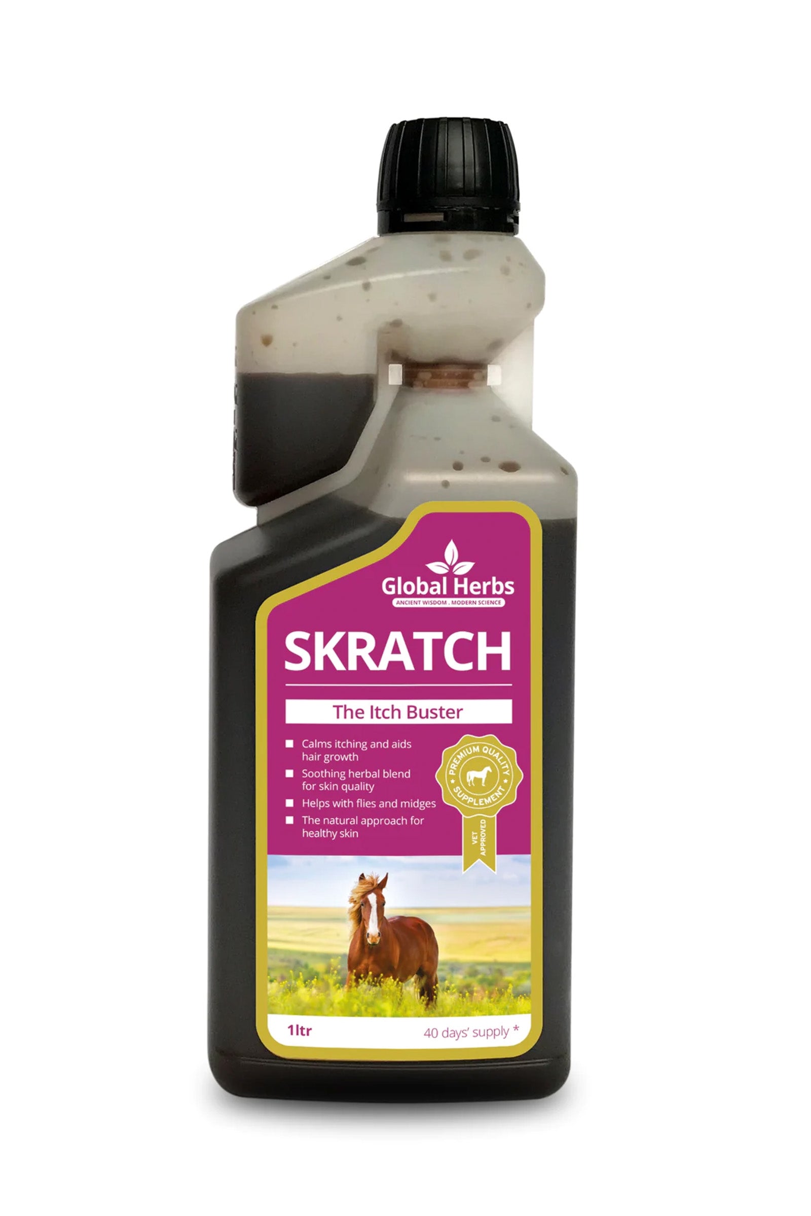 Global Herbs Skratch Syrup 1L Horse Feed & Nutrition