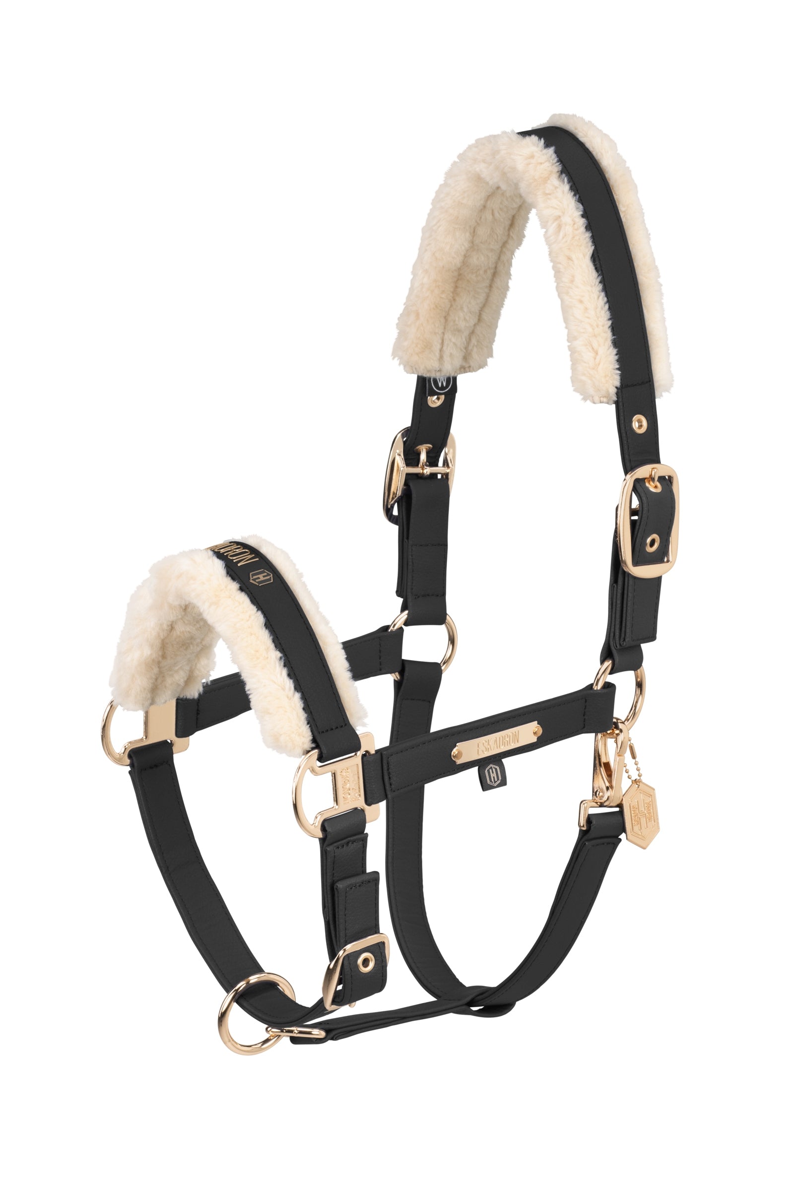 Eskadron Heritage AW24 Kunstleder Halfter mit Doppelschnalle und Kunstfell Halfter & Stricke