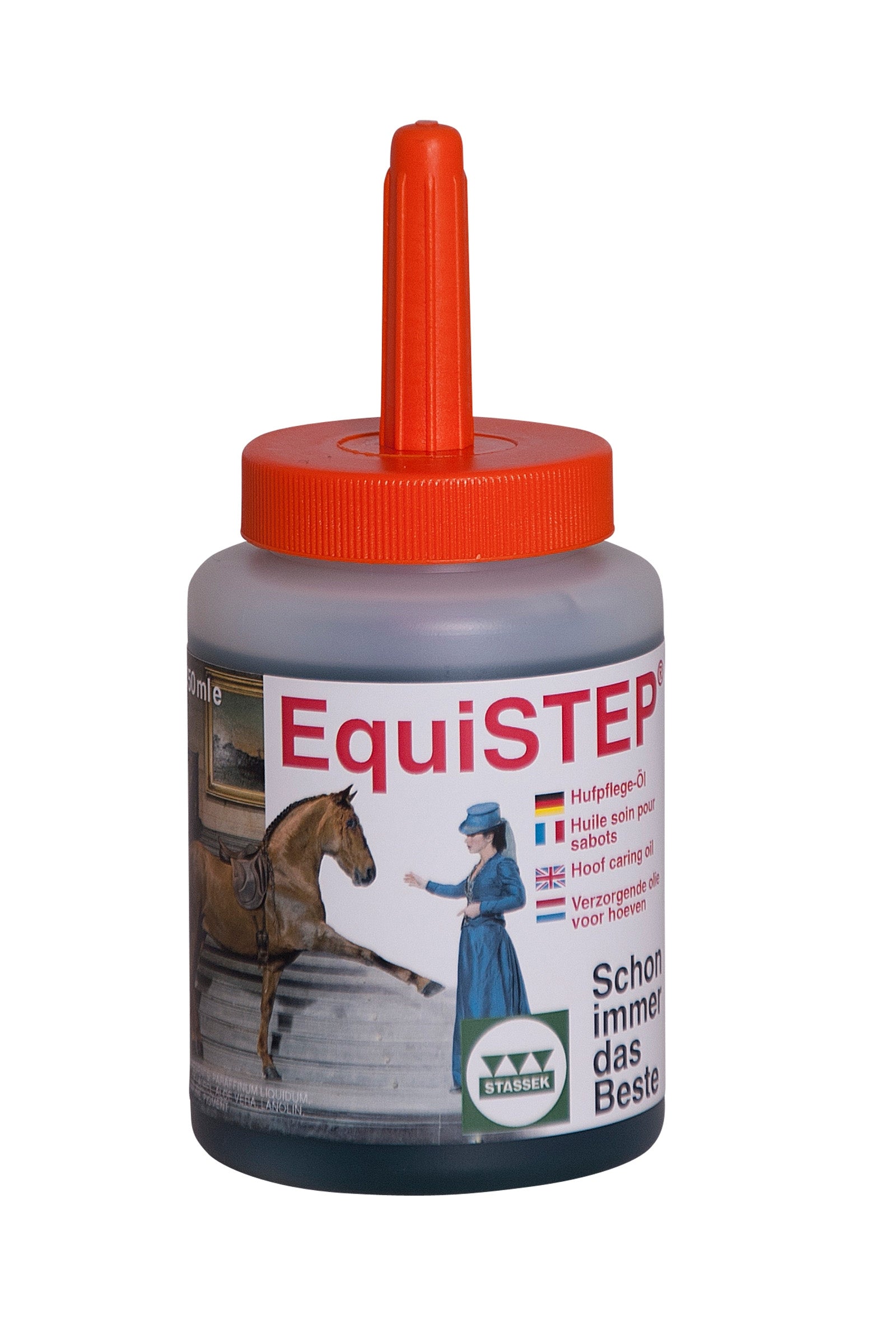 Stassek EquiSTEP Huföl mit Pinsel, 450 ml Pflege