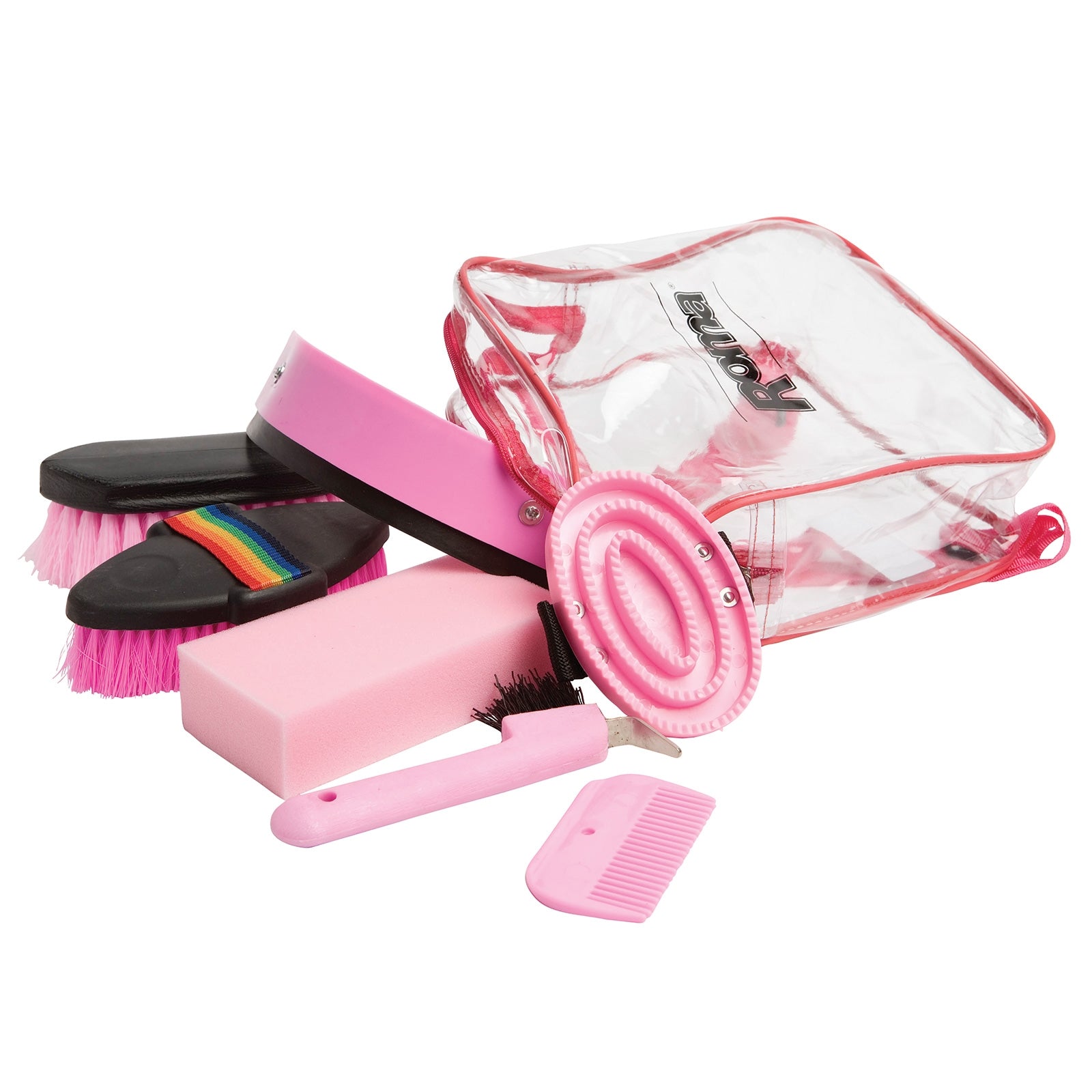 Roma Rucksack 7-teiliges Pflegeset Pferde Putzzeug