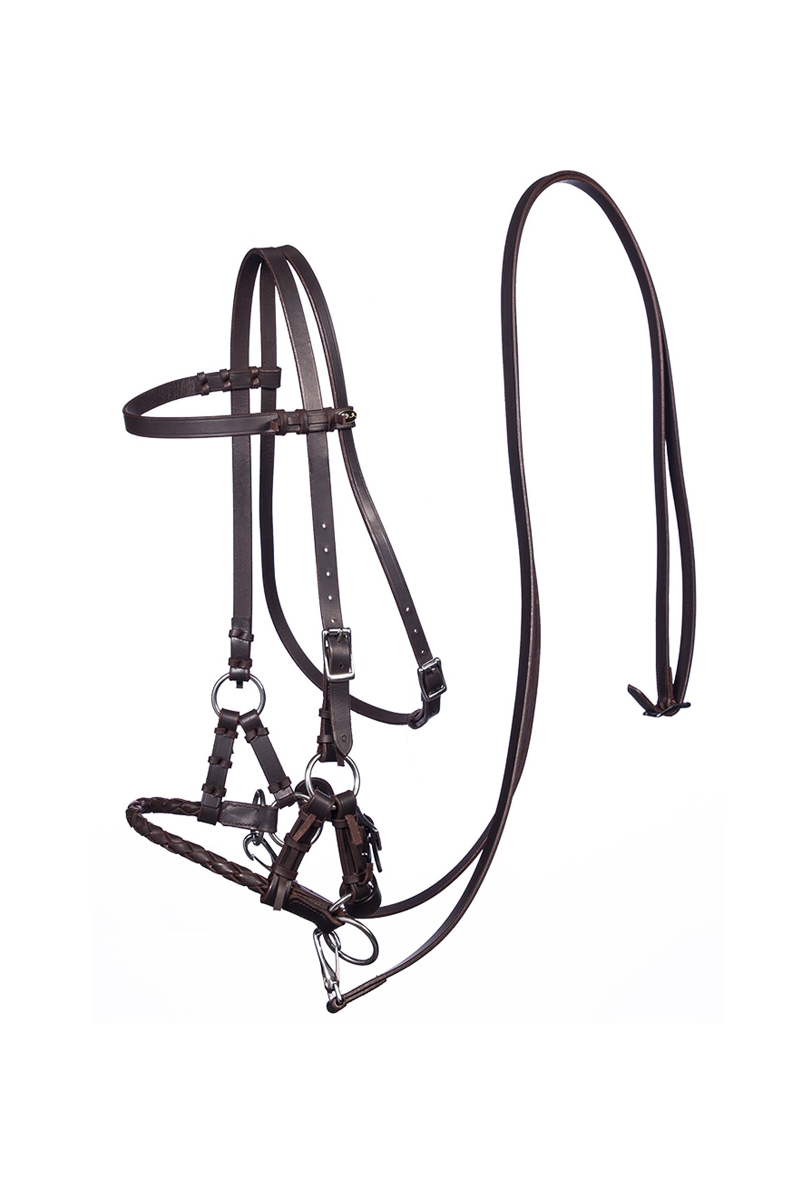 F.R.A. Freedom Riding Articles Pariba Sidepull (System 3) mit geflochtenem Nasenriemen, inkl. Zügel Trensenzäume & Zügel