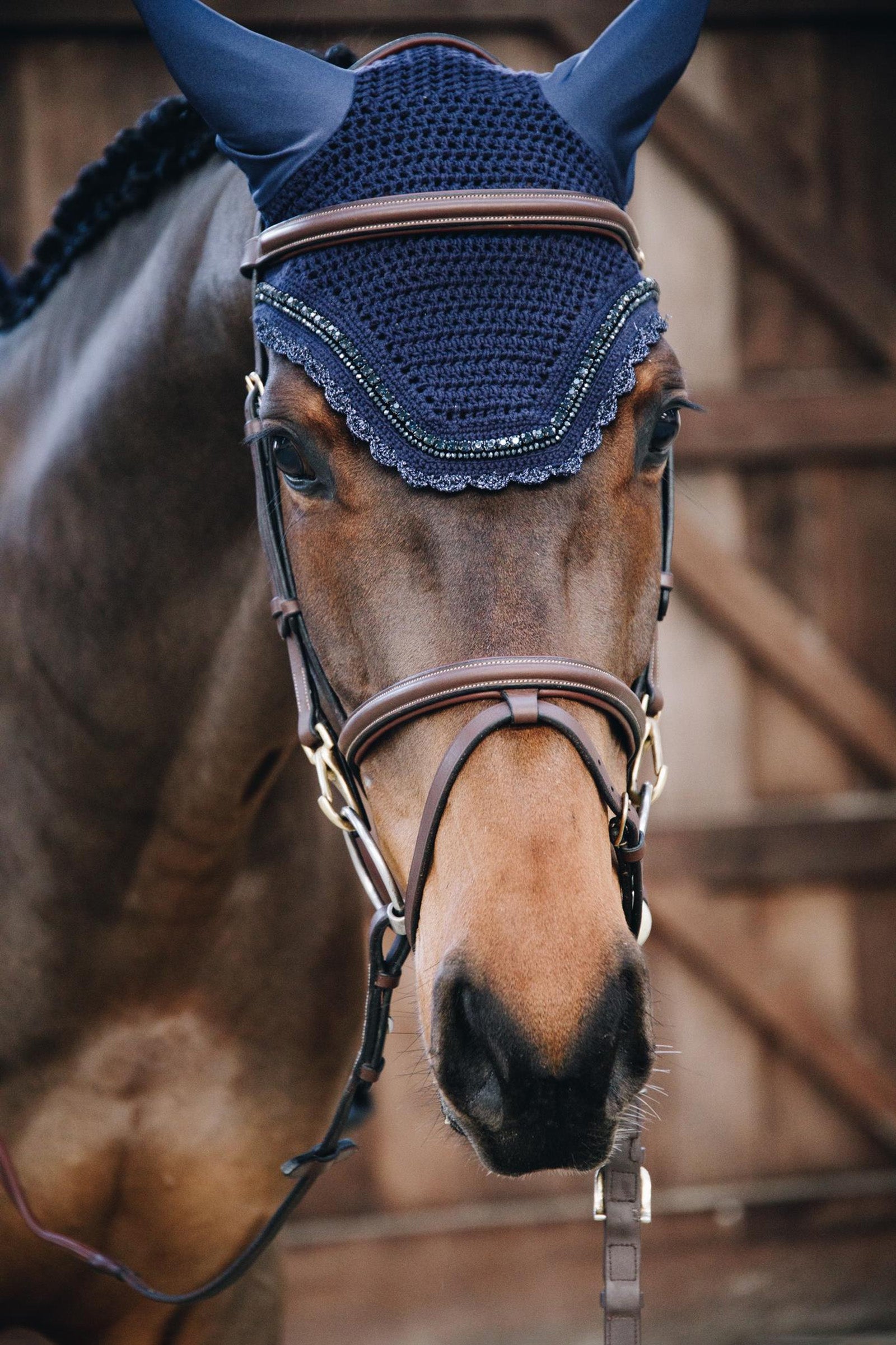 Kentucky Horsewear Fly Veil Wellington Stone & Pearl Saddle Pads