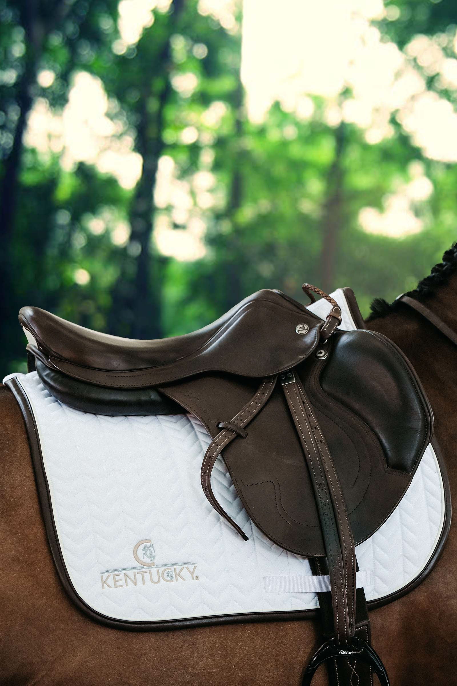 Kentucky Horsewear Saddle Pad Leather Fishbone Jumping Saddle Pads