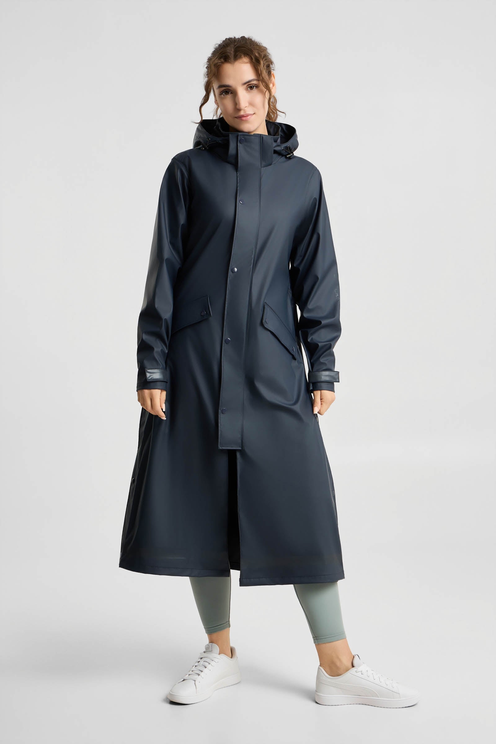 Horze Hazel Women's Long Raincoat with Slits Women’s Riding Clothing