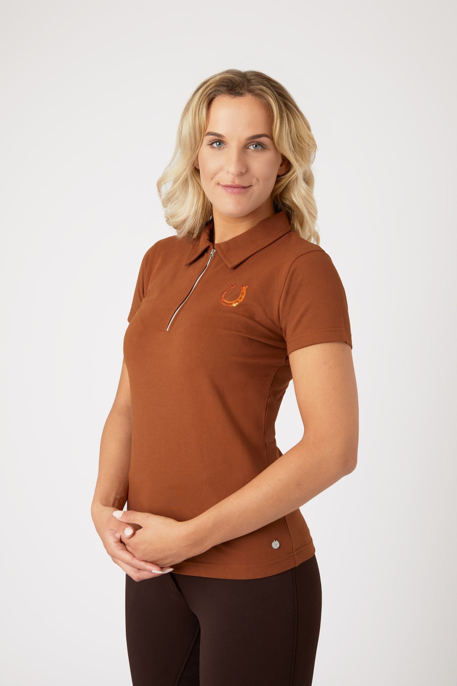 Horze Amy Women's Short Sleeve Cotton Stretch Polo Shirt Women’s Riding Clothing