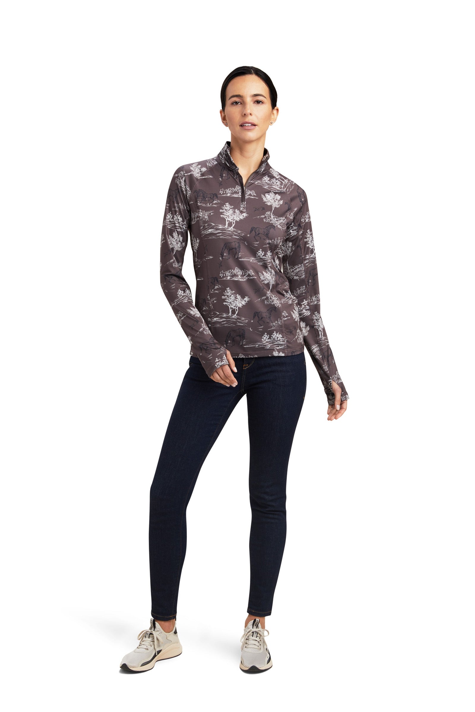 Ariat Lowell 2.0 Damen 1/4 Zip Longsleeve Shirt Damen Reitbekleidung