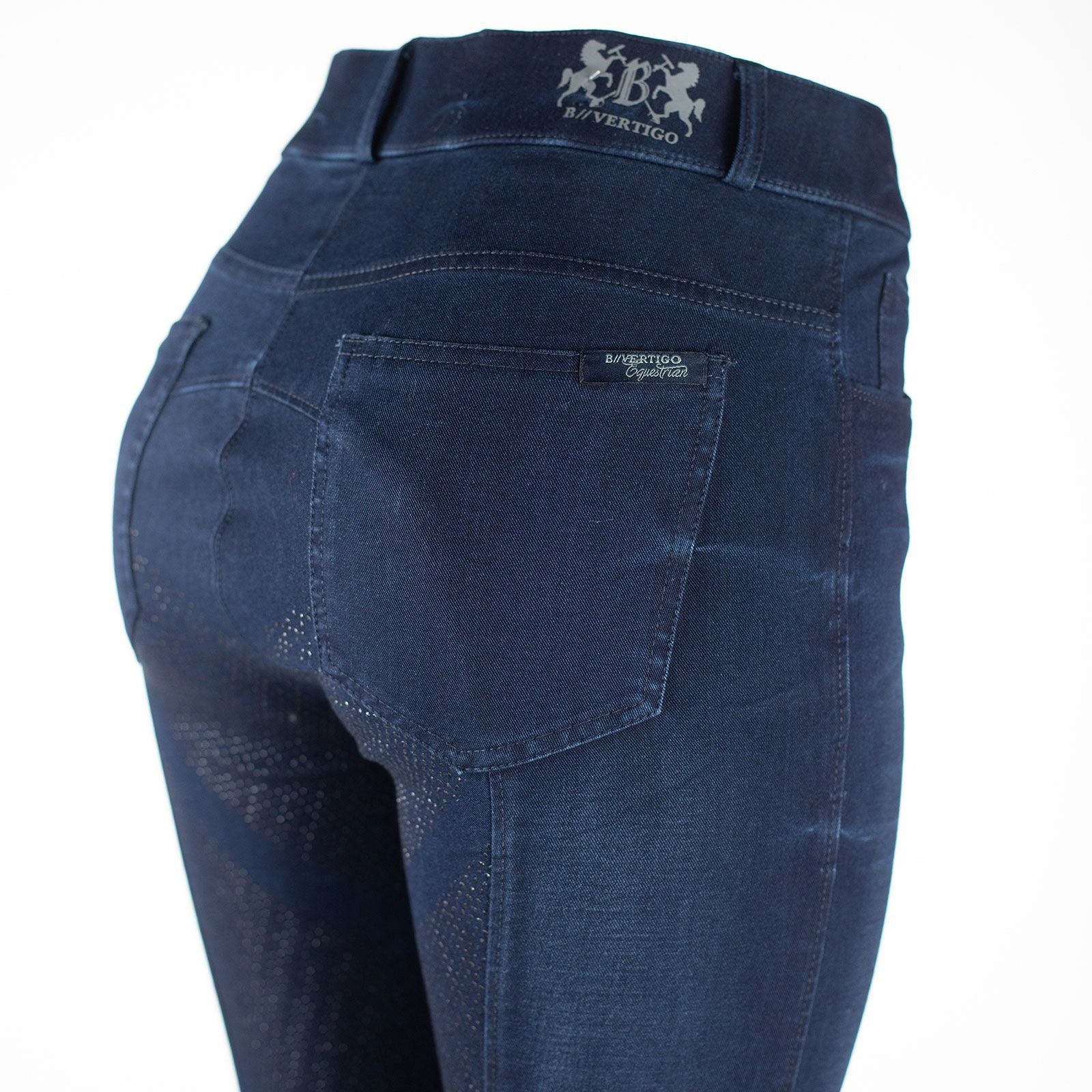 B Vertigo Elle Full Seat Breeches Denim with silicone grip for Woman Womens Breeches