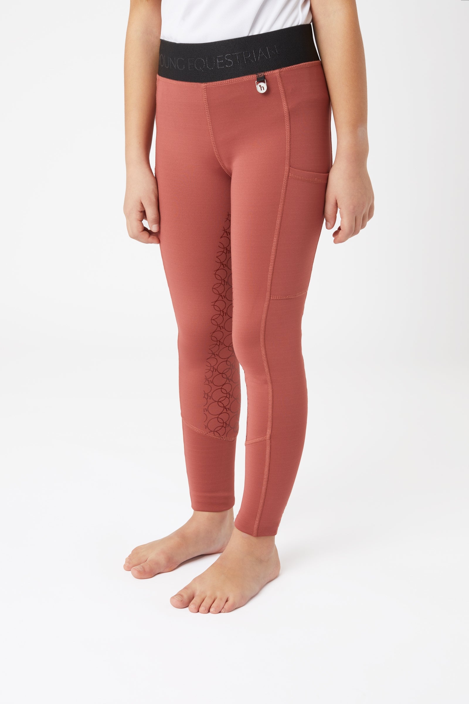 Horze Leighton Teens Silicone Full Grip Riding Tights with Warm Lining Kids Apparel