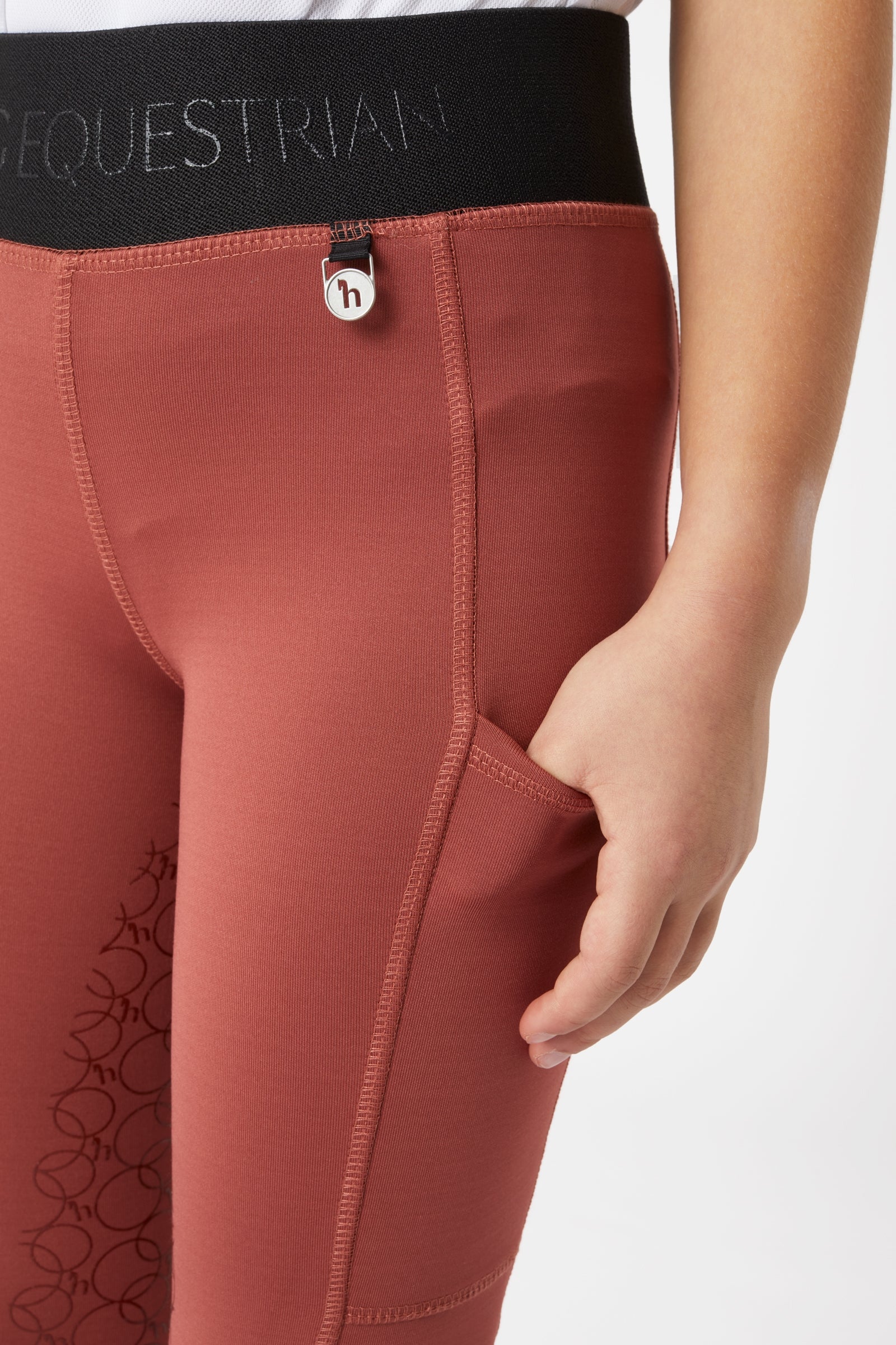 Horze Leighton Teens Silicone Full Grip Riding Tights with Warm Lining Kids Apparel