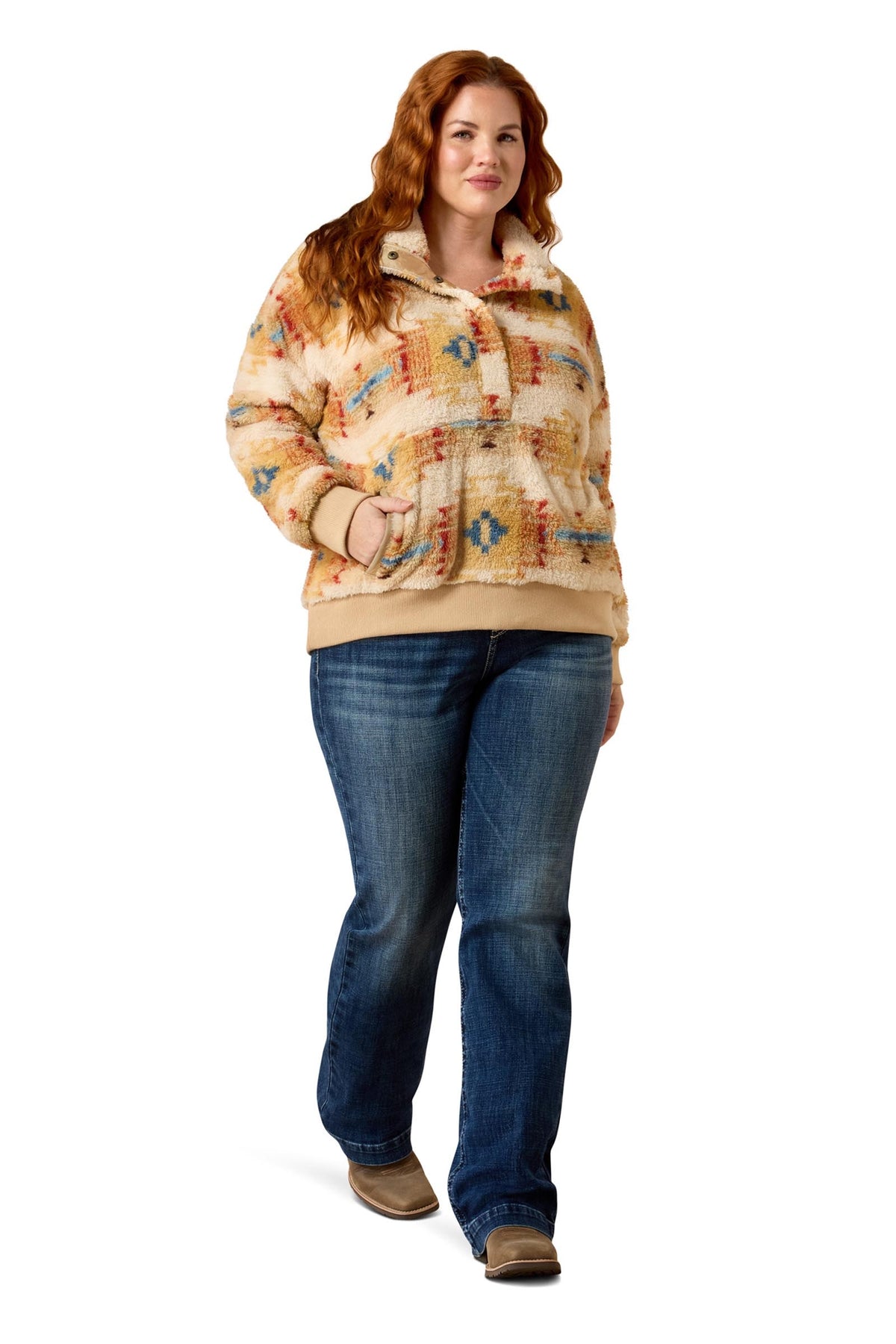 Ariat Berber Snap Women's Sweater With 1/2 Placket Women’s Riding Clothing