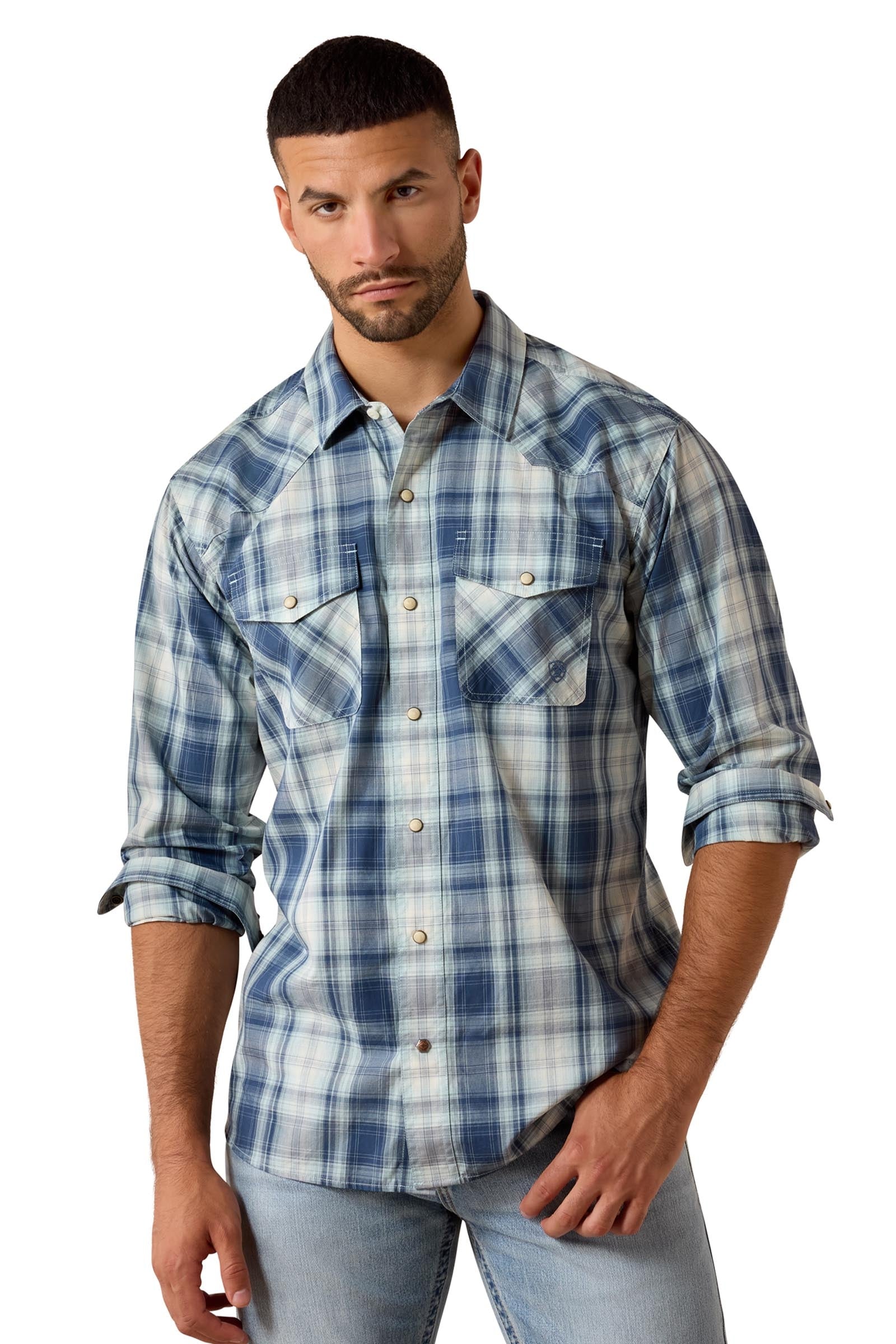 Ariat Retro Heathcliff Herren Hemd mit Druckknöpfen Herren Reitbekleidung