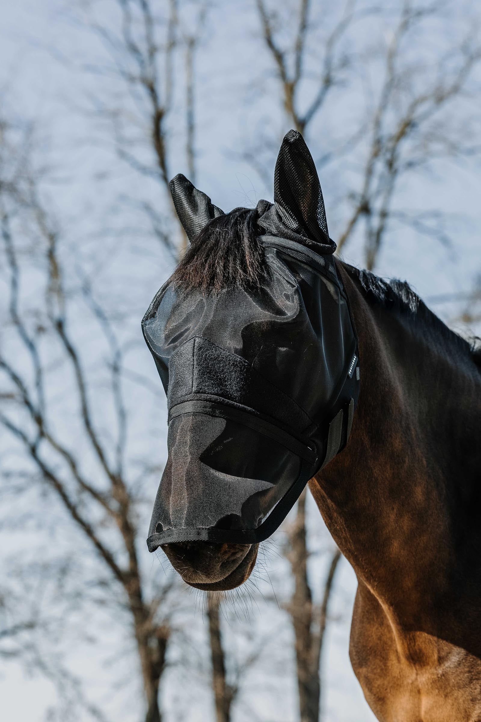 EQUITHÈME 2-in-1 Fly Mask / UV Mask Antifly Protection for Horses