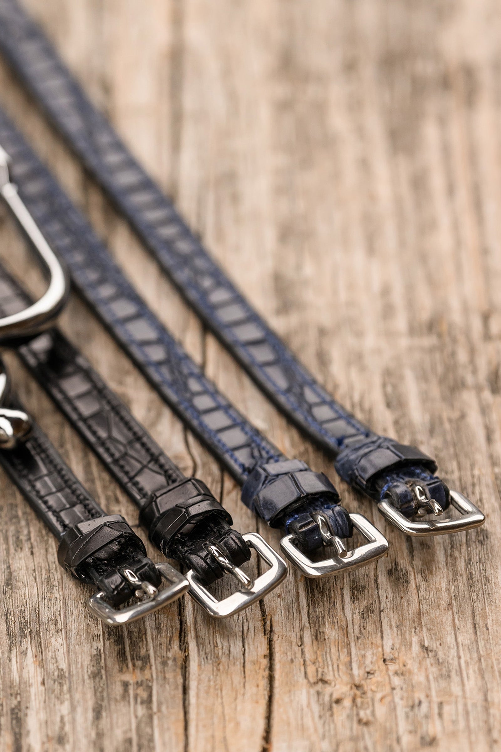 Waldhausen Leather Spur Straps With Croco Embossing Riding Whips, Crops & Spurs