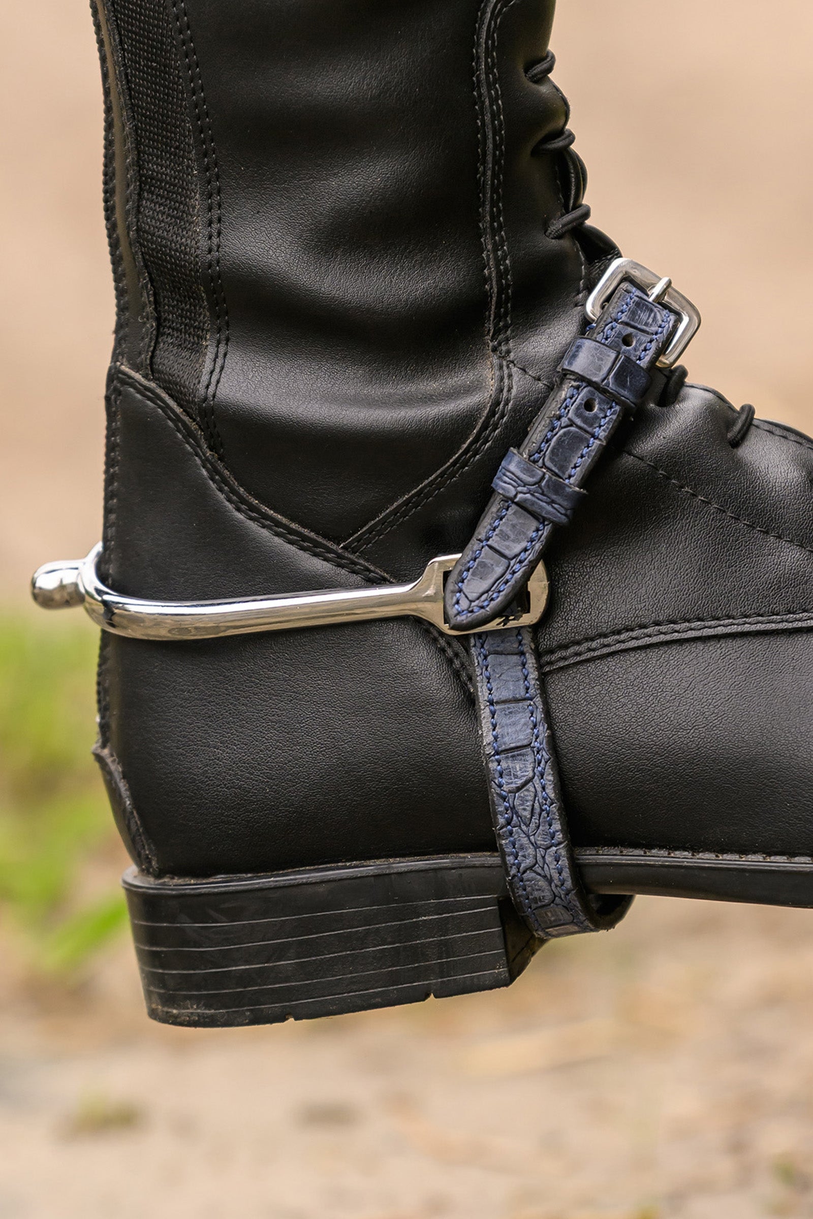 Waldhausen Leather Spur Straps With Croco Embossing Riding Whips, Crops & Spurs
