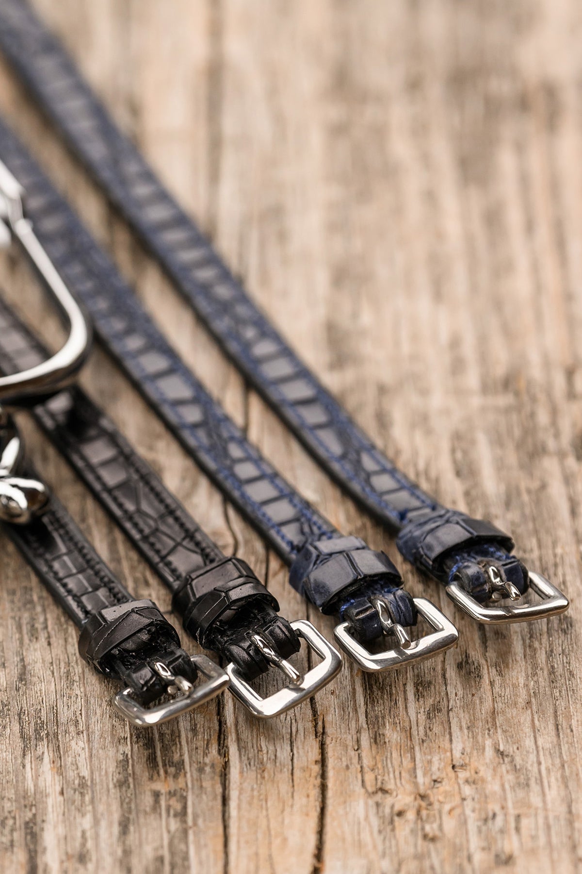 Waldhausen Leather Spur Straps With Croco Embossing Riding Whips, Crops & Spurs