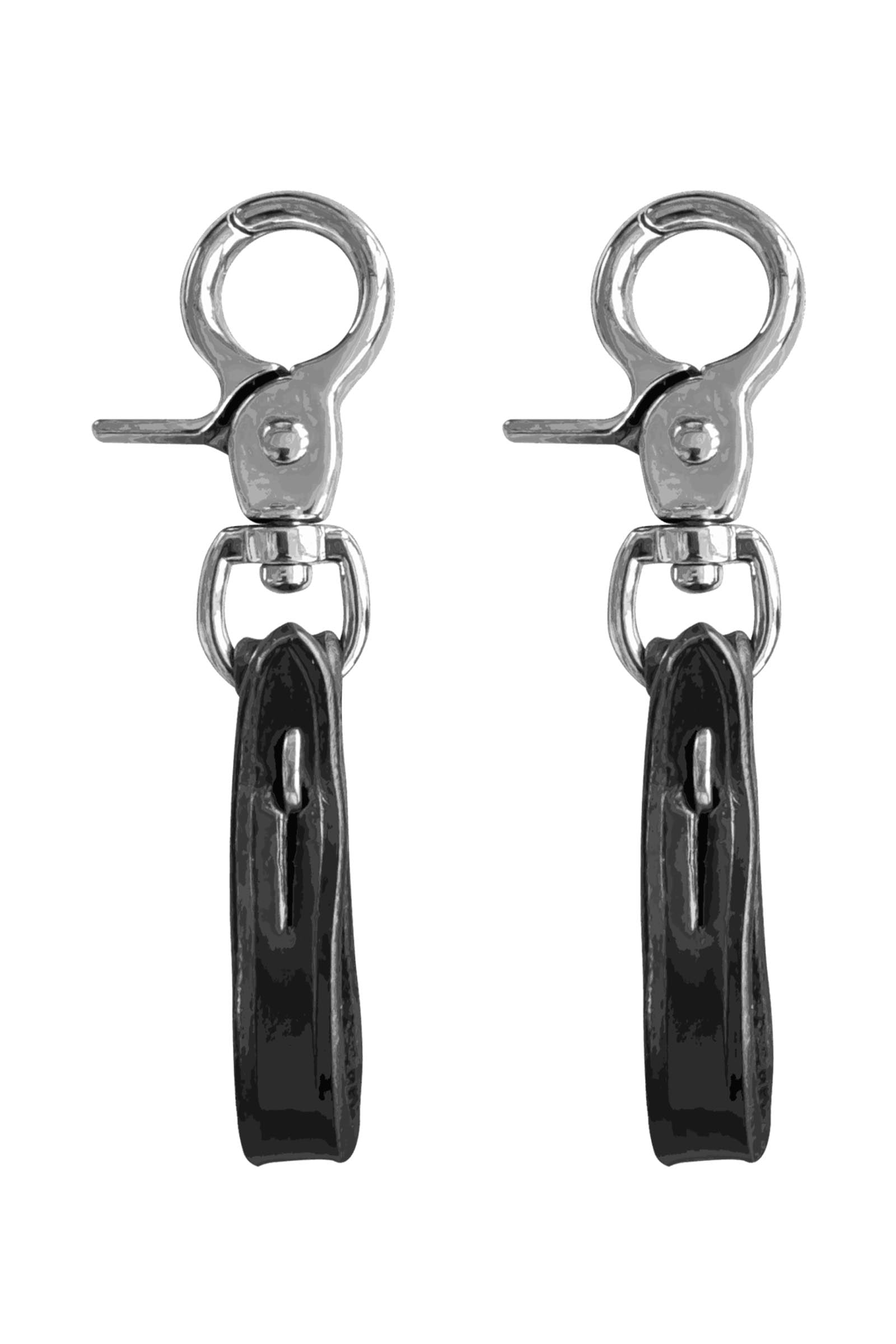 Sprenger Steigbügelhalter, Leder mit Karabinerhaken, schwarz Accessoires