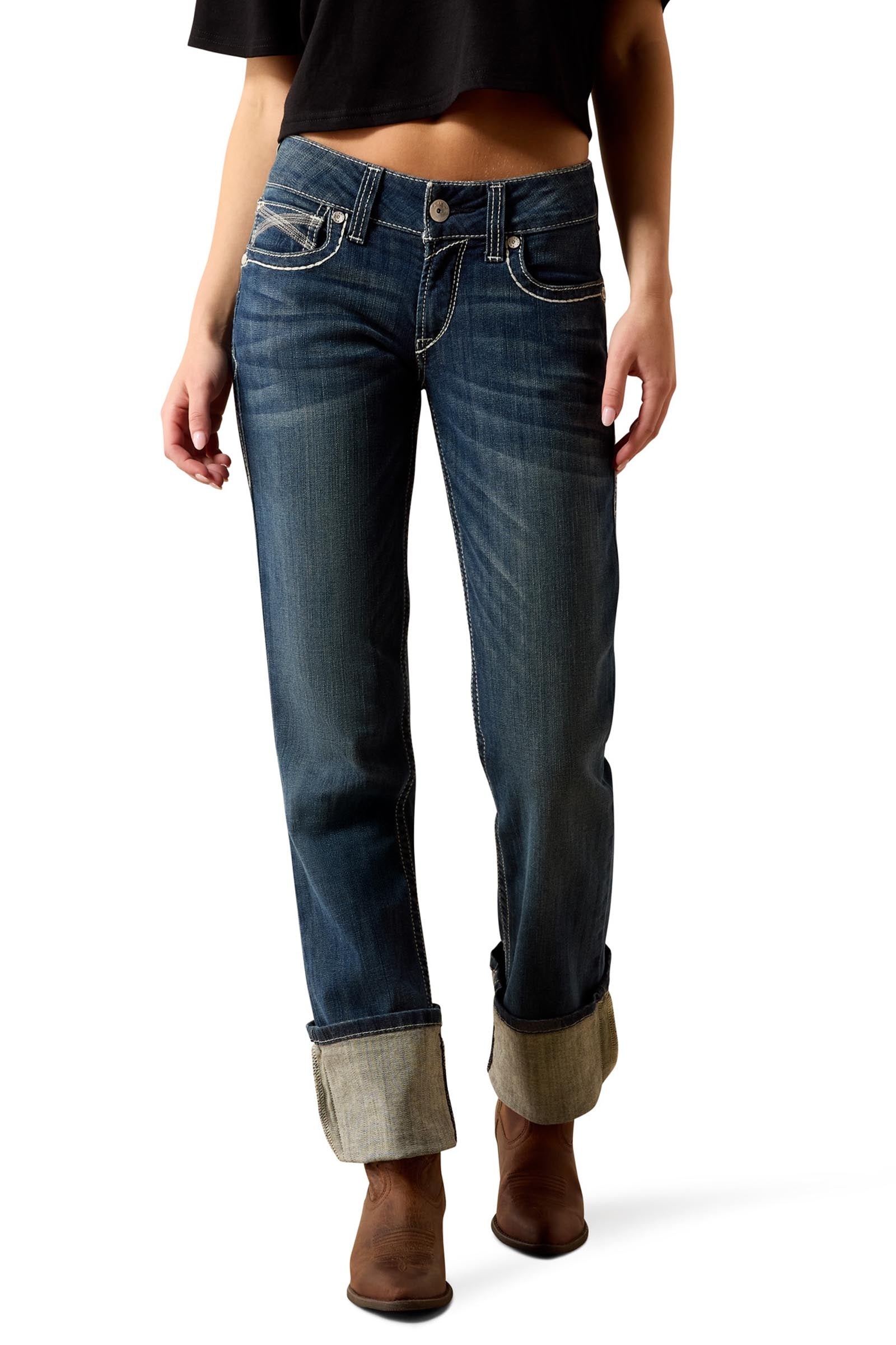 Ariat R.E.A.L. Mid Rise Stretch Ivy Stackable Straight Leg Damen Mid Rise Stretch Jeans mit geradem Bein Womens Breeches
