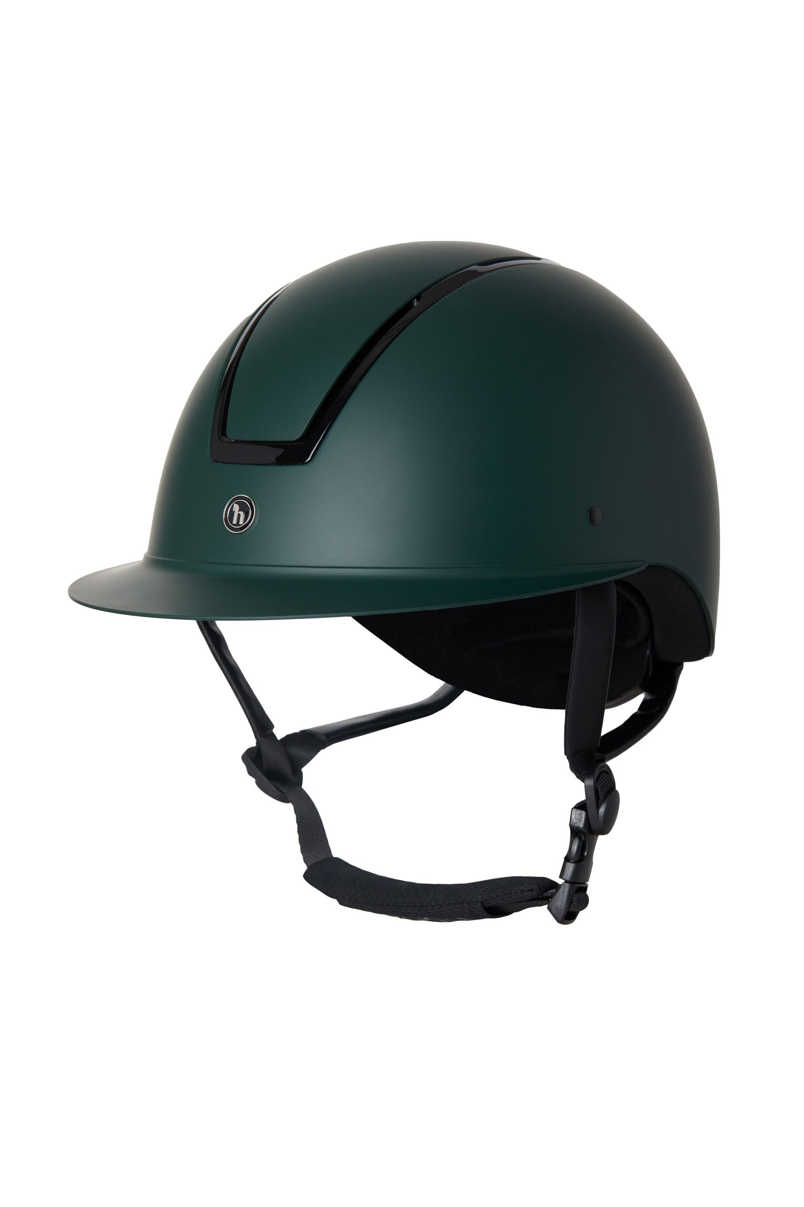 Horze Noir Riding Helmet II with Shiny Frame & Sun Visor Safety Equipment