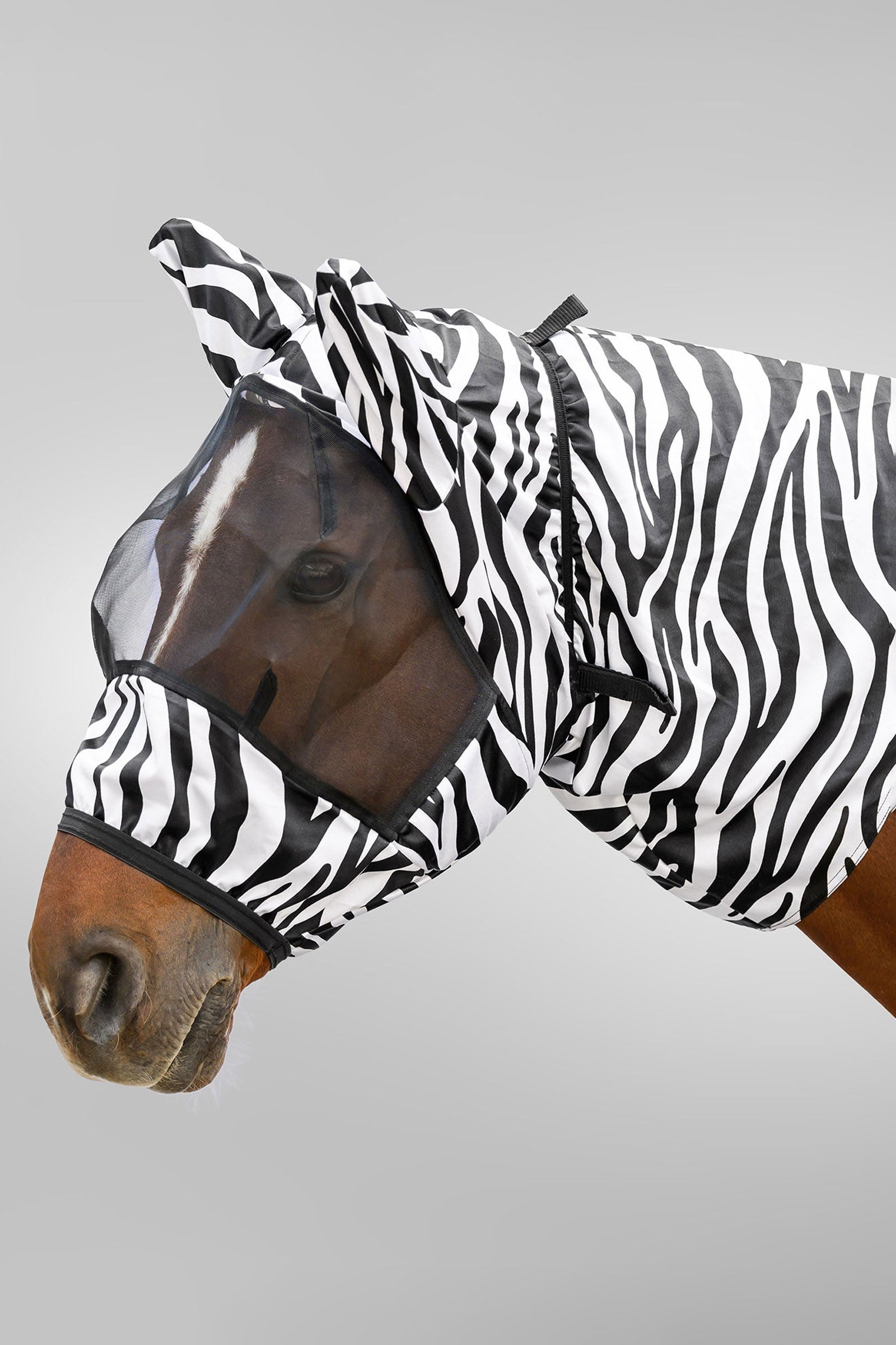 Waldhausen Eczemer Zebra Fly Mask With UV-Protection Antifly Protection for Horses