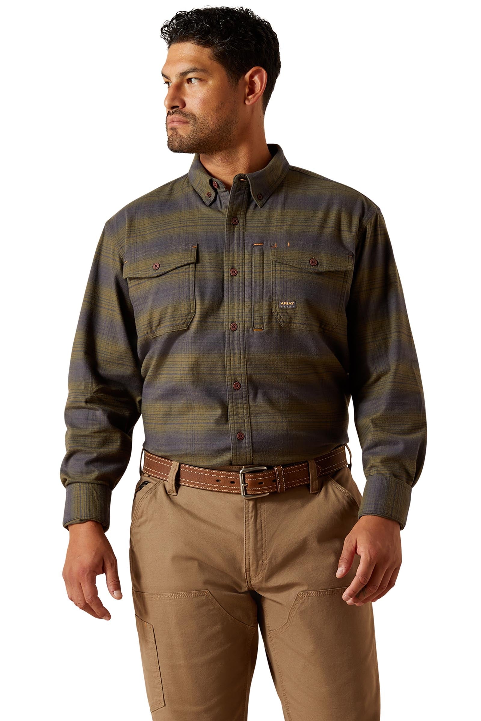 Ariat Rebar Flannel DuraStretch Herren Arbeitshemd Herren Reitbekleidung