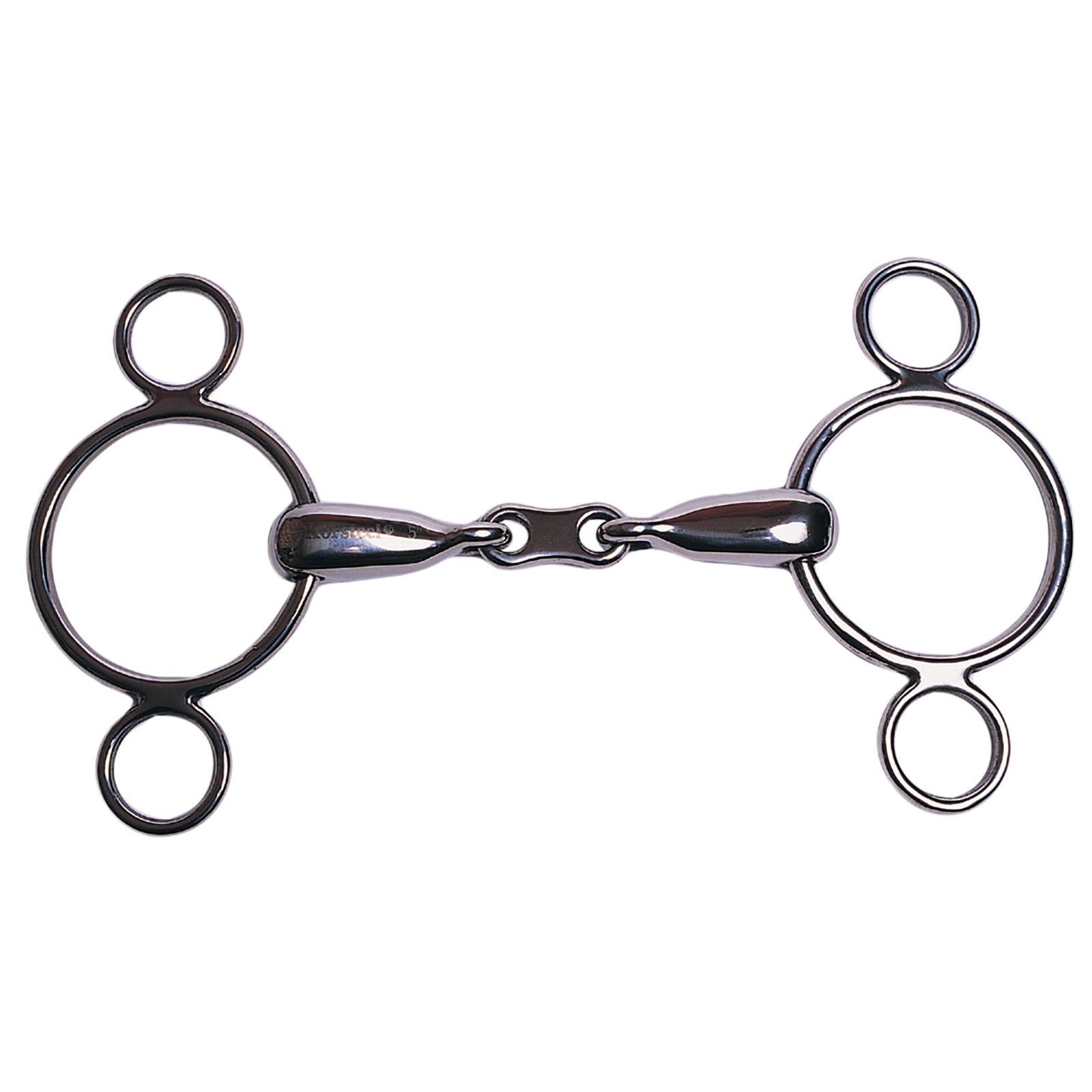 Korsteel Edelstahl French Link 2-Ring Dutch Gag Bit Gebisse