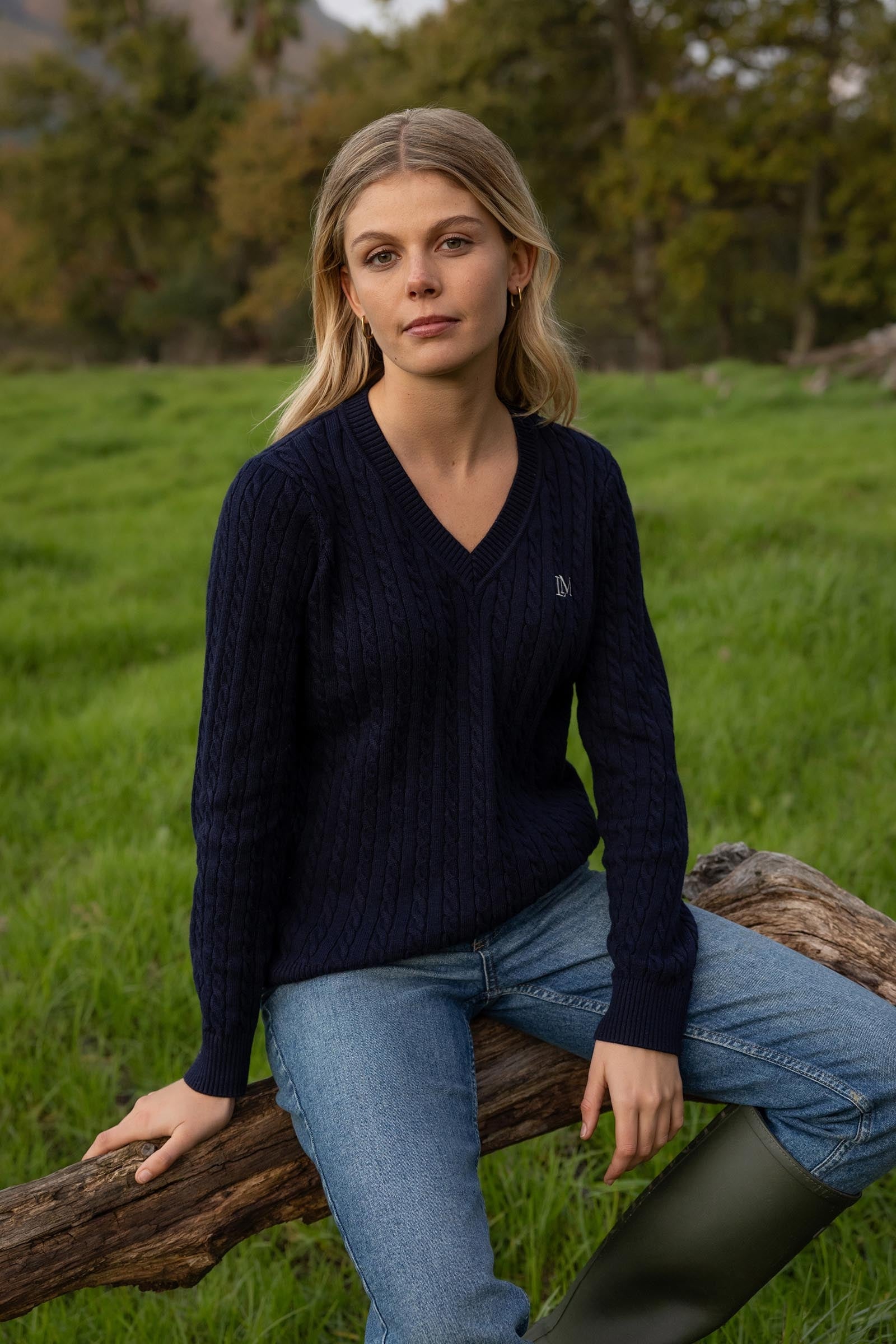 LeMieux Carla Cable Women´s V-Neck Knit Jumper Women’s Riding Clothing