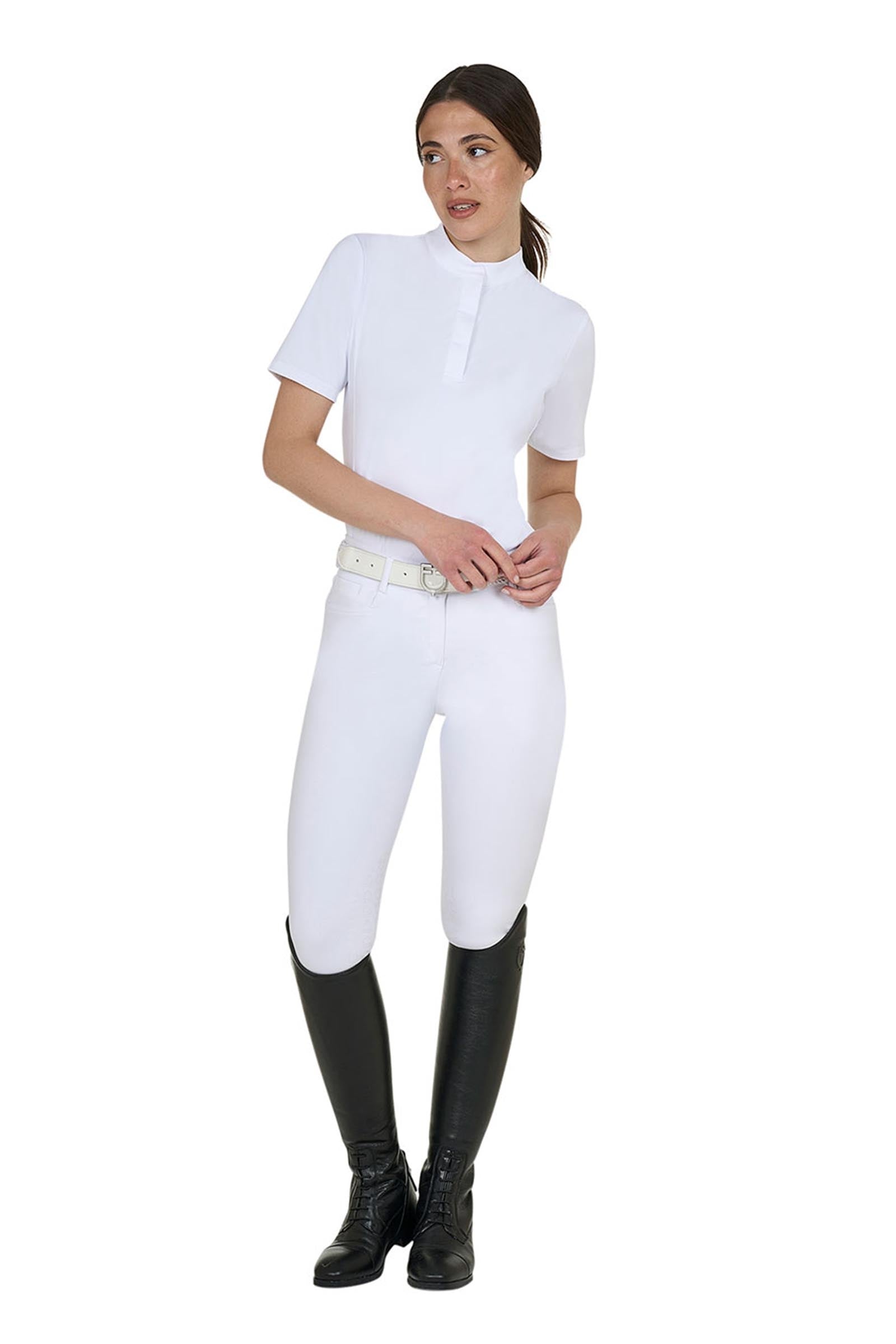 Equestro SS2026 Women's Basic Competition Polo Shirt SS Buttons Women’s Riding Clothing