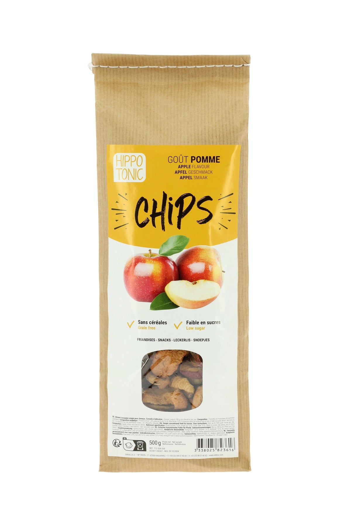 HIPPOTONIC Apfel Chips für Pferde, 500 g Horse Feed & Nutrition