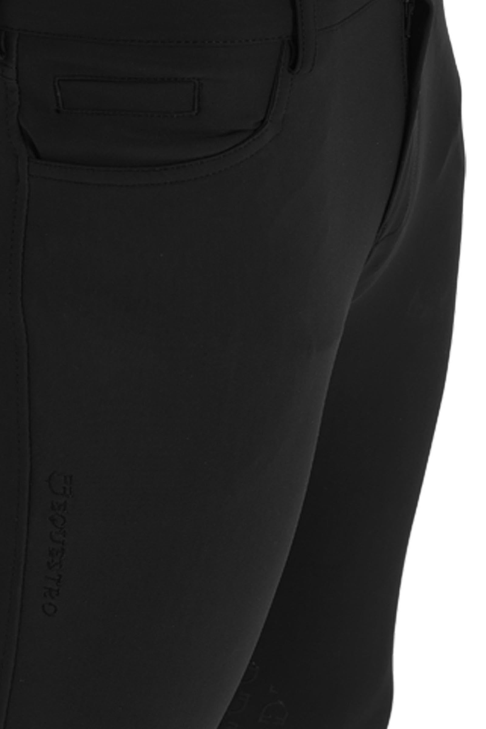 Equestro Men's Slim Fit Knee Grip Breeches With Logo Mens Riding Clothing