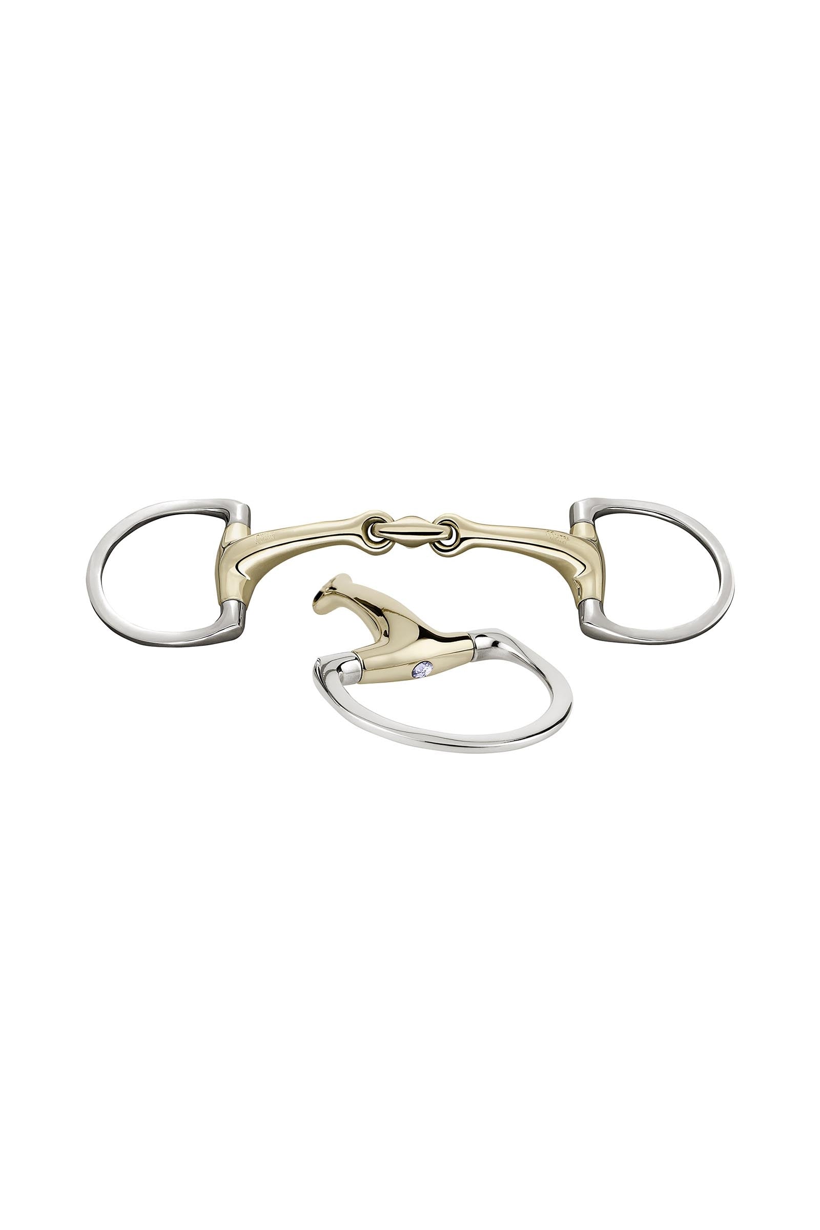 Sprenger Dynamic RS Olivenkopfgebiss D Ringe, doppelt gebrochen, 16 mm, Sensogan, mit Kristallen Gebisse
