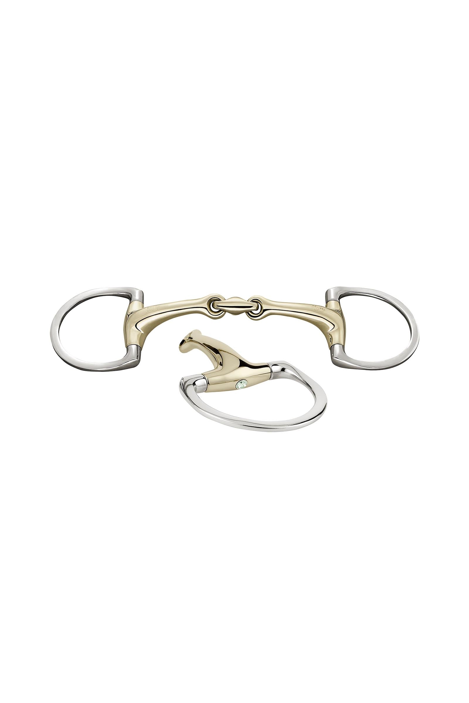 Sprenger Dynamic RS Olivenkopfgebiss D Ringe, doppelt gebrochen, 16 mm, Sensogan, mit Kristallen Gebisse
