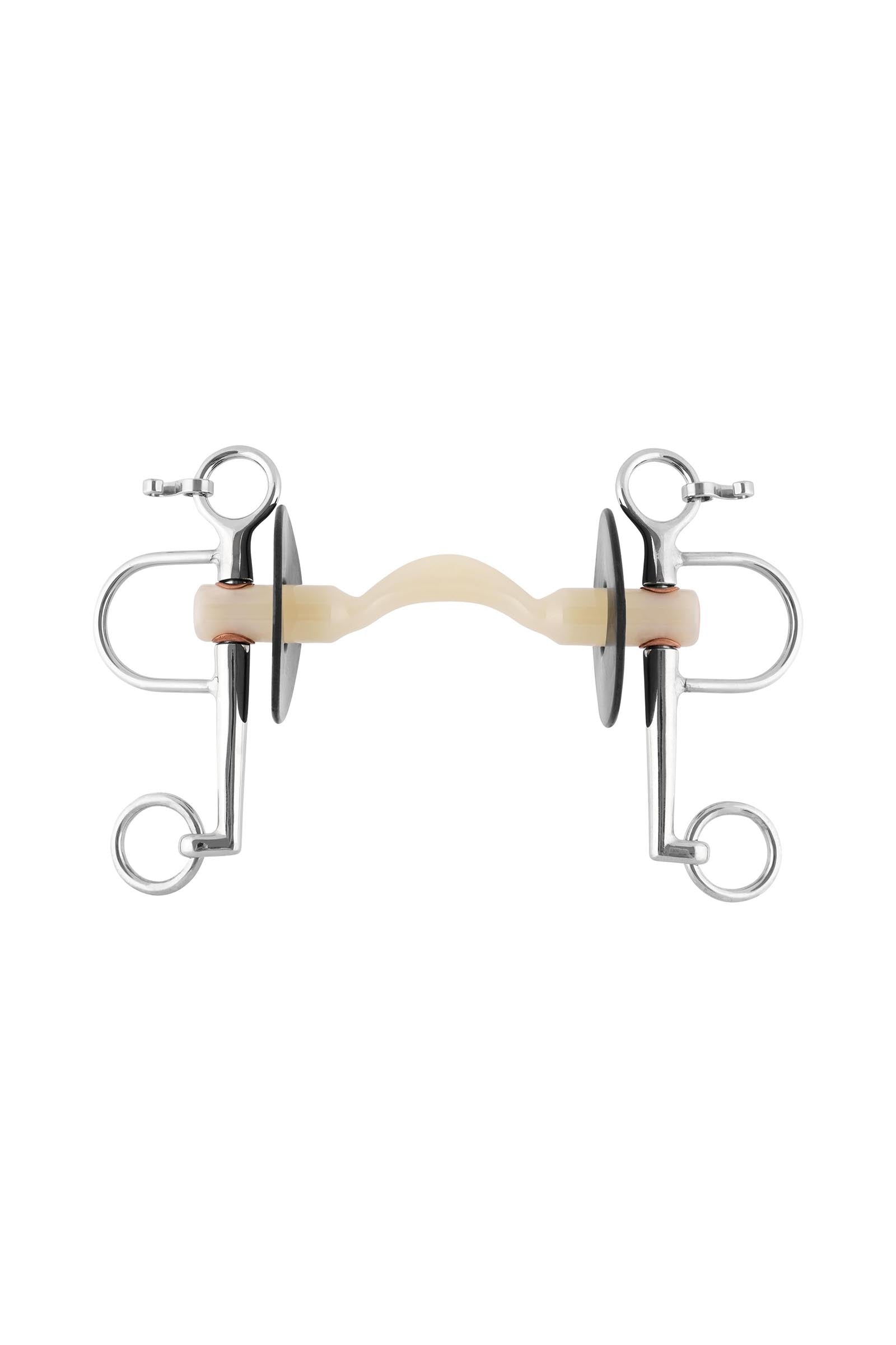 Sprenger Nathe Pelham, 20 mm, weiche Stange mit Zungenfreiheit, lange Anzüge, Thermoplastik Gebisse