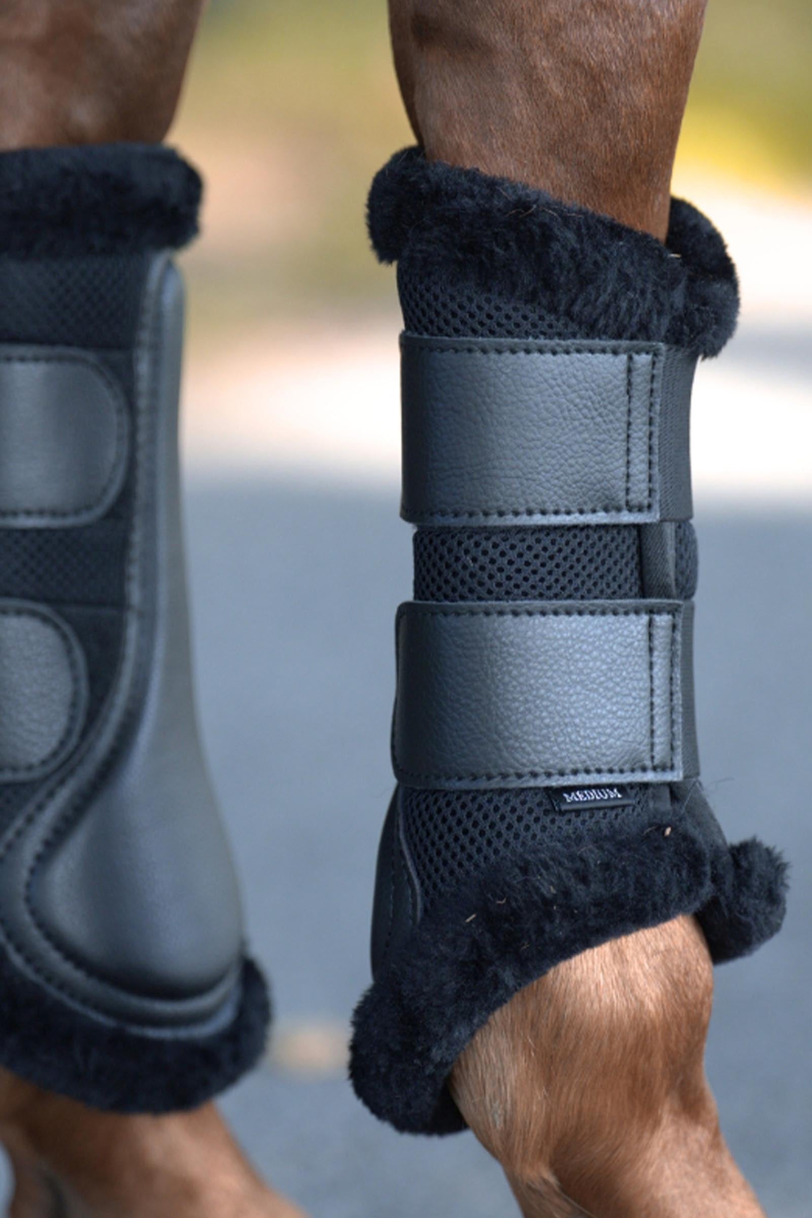 Kavalkade Anatomic Mesh Tendon Boots With Faux Fur Leg Protection & Hoof Protection for Horses