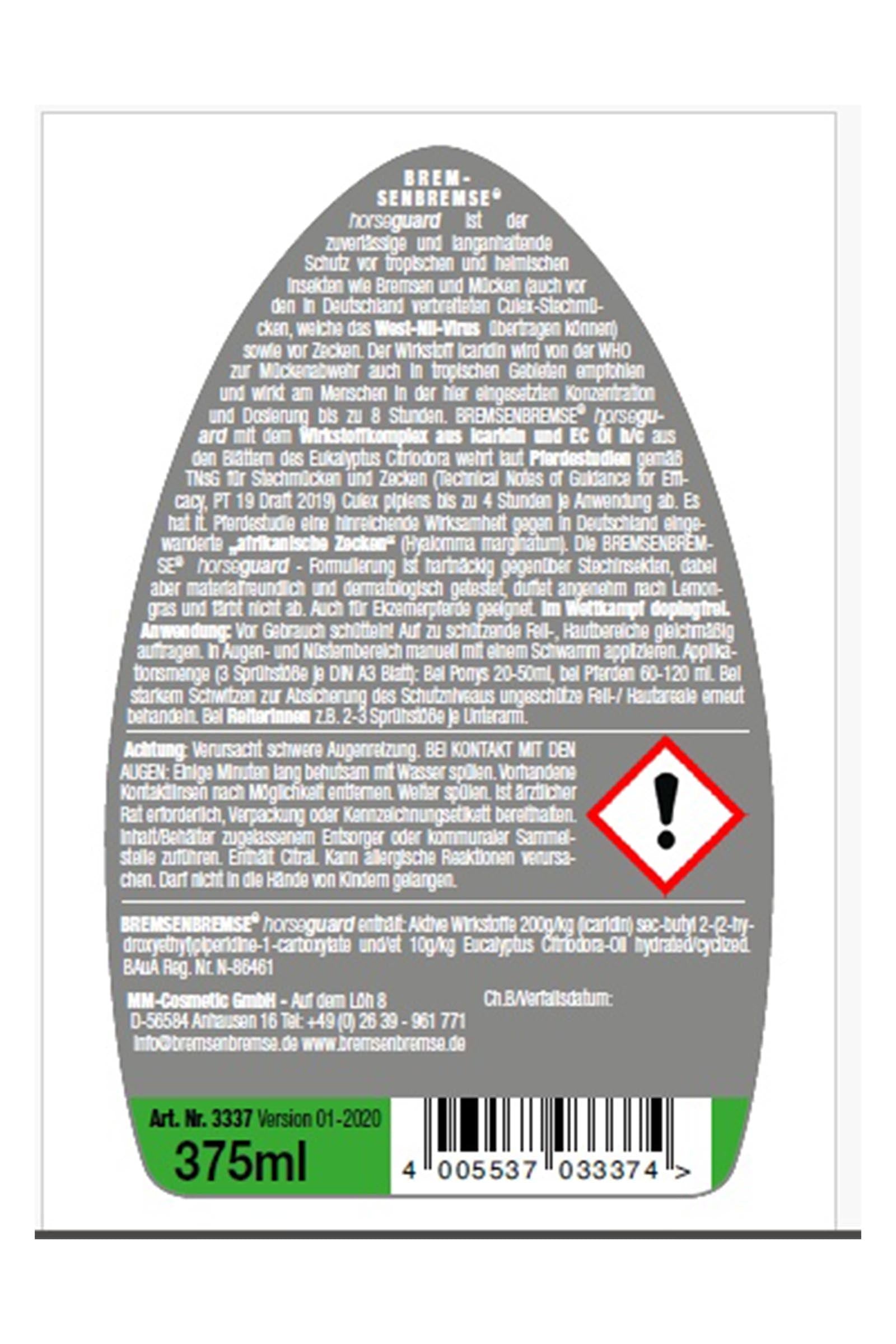 Bremsenbremse Insect Protection Horseguard 375ml Antifly Protection for Horses