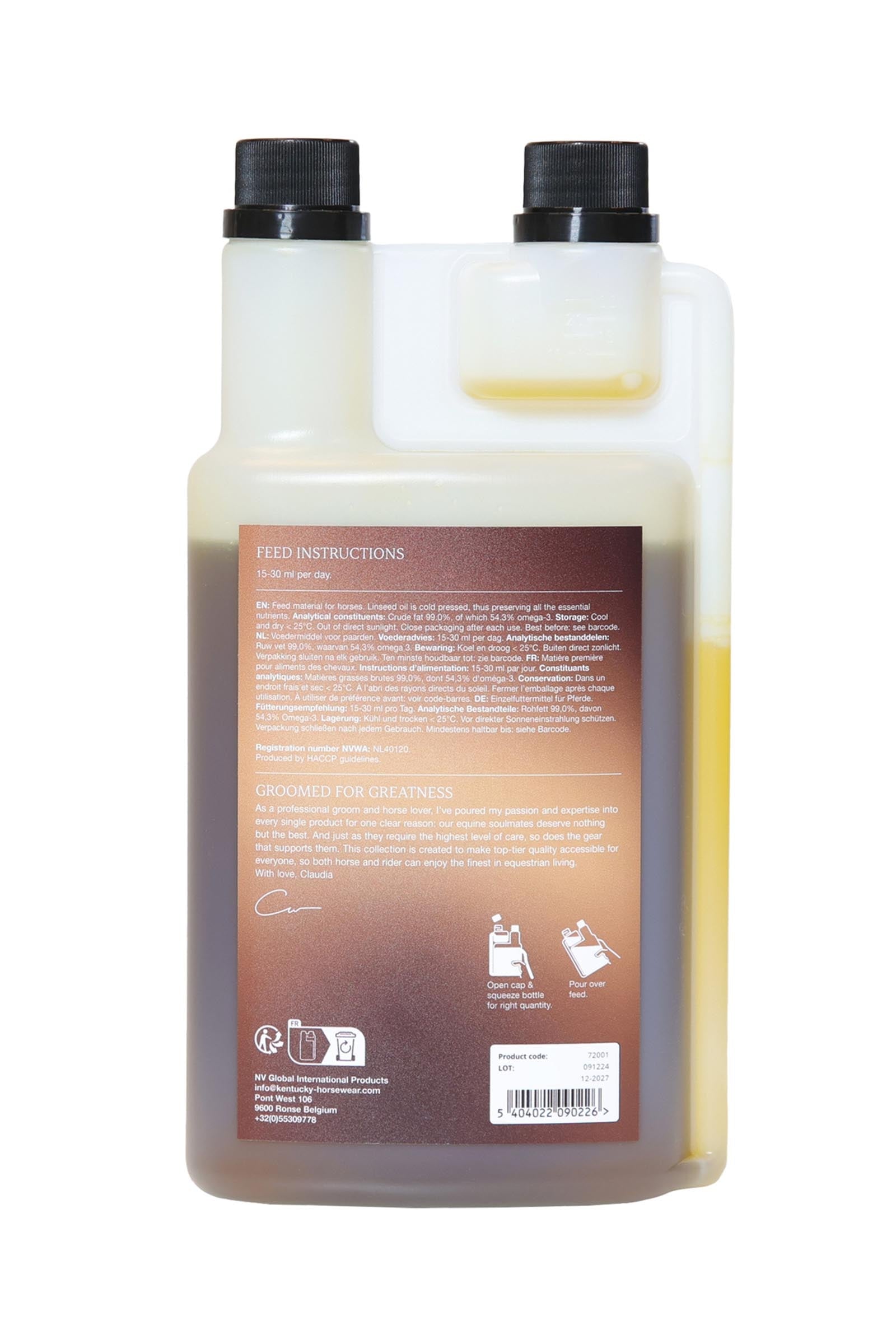 Grooming Deluxe Linseed Oil, 1000 ml Horse Feed & Nutrition