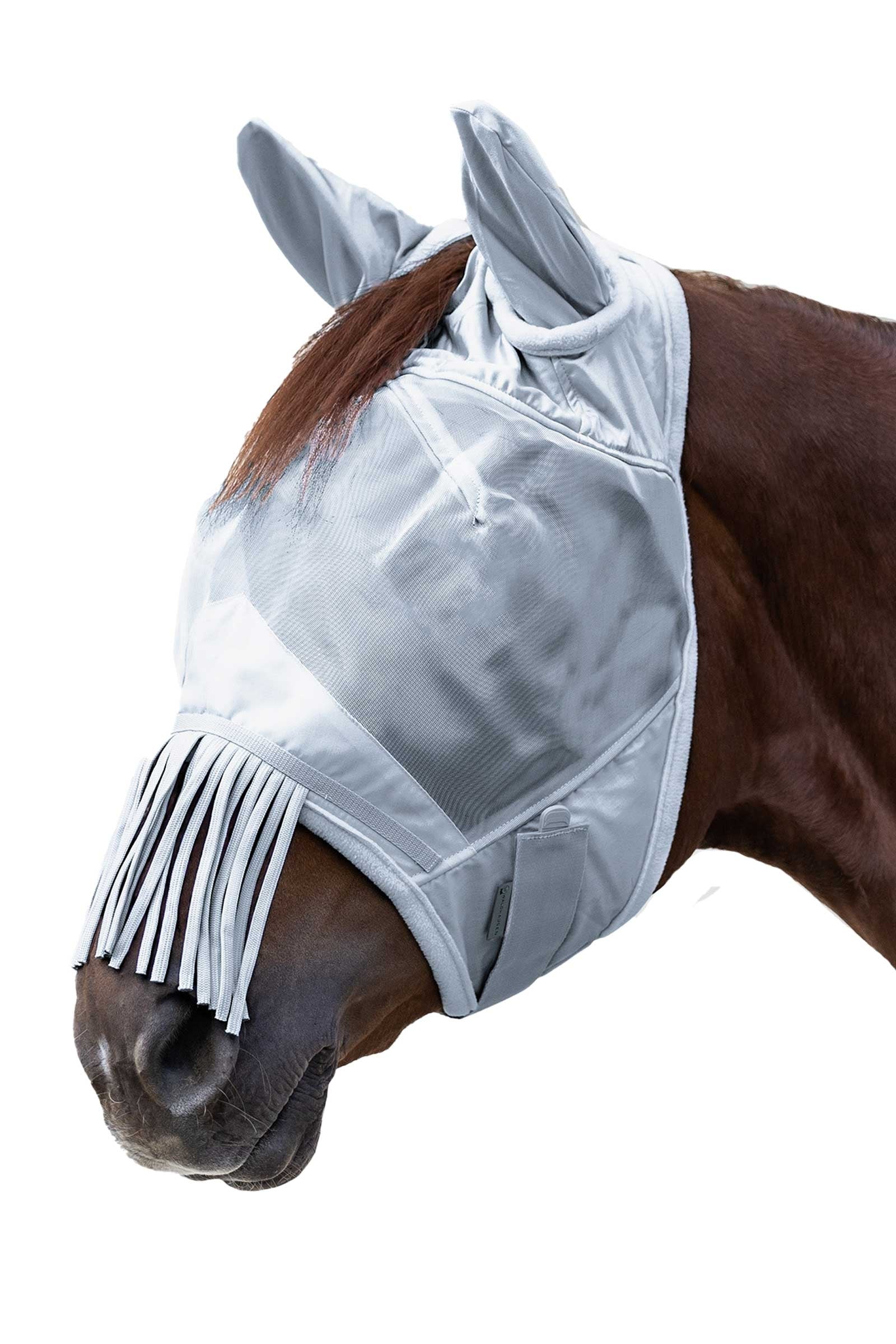 Waldhausen Fly Mask With Ears and Nose Fringes Antifly Protection for Horses