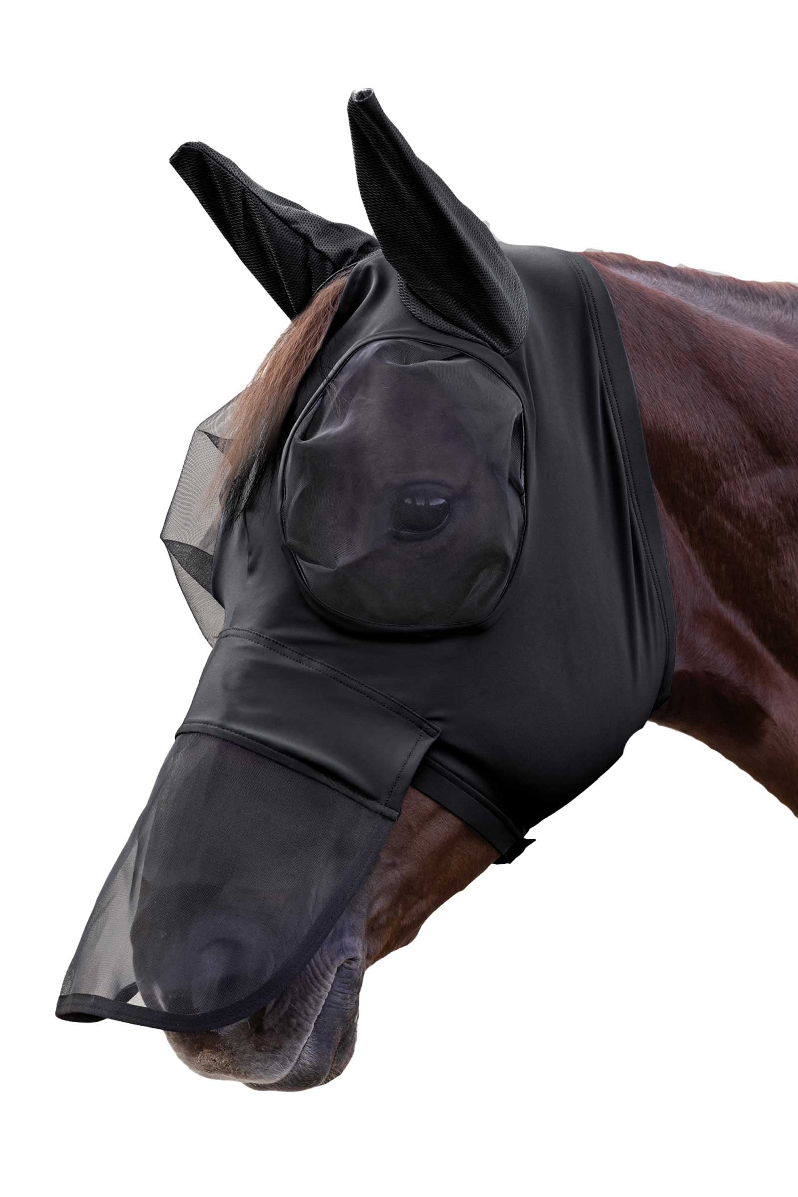 Waldhausen Puck Fly Mask With Nose and UV-Protection Antifly Protection for Horses