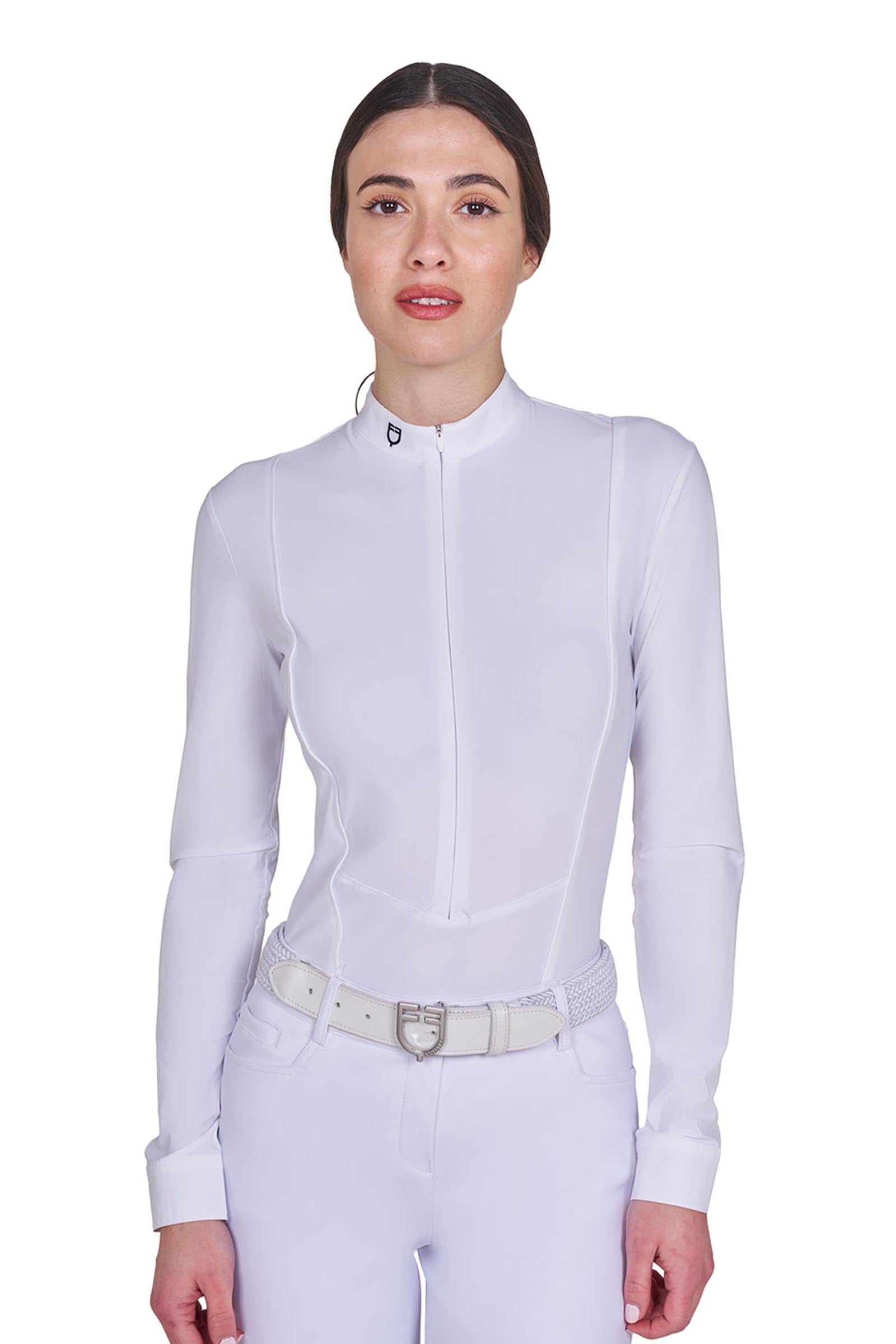 Equestro SS2026 Damen Turnier Polo Shirt Langarm mit verdecktem Zipper Damen Reitbekleidung