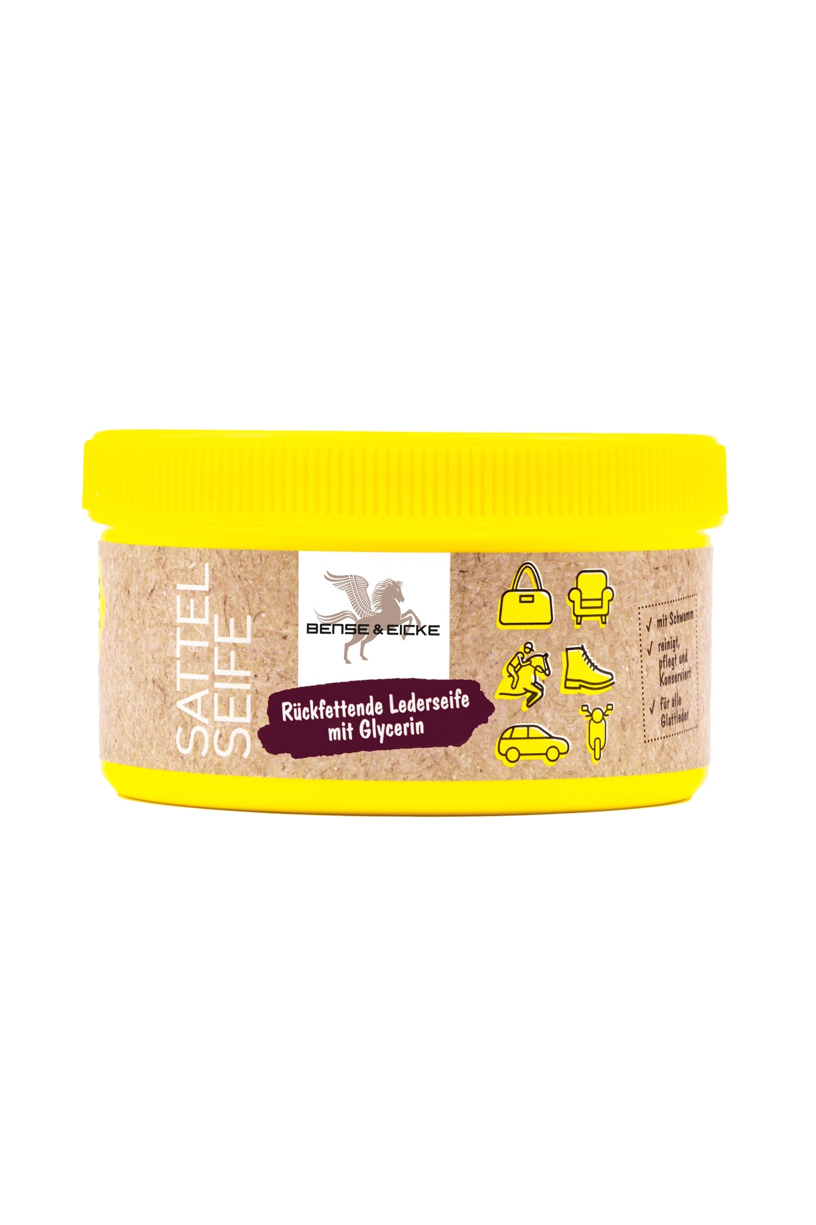 Bense & Eicke Sattelseife mit Schwamm, 250 ml Pflege